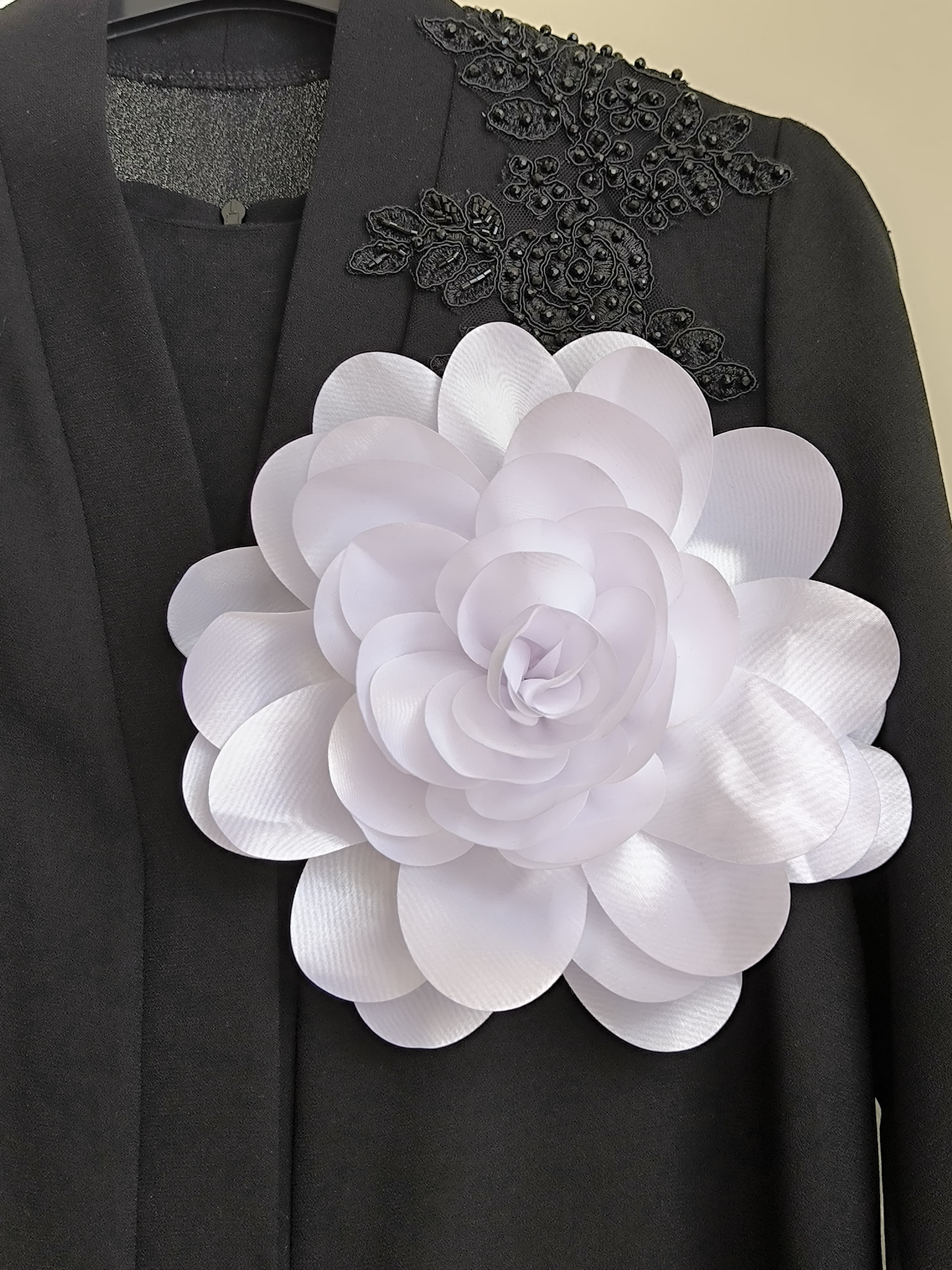 Broş/Saten Kumaş Çiçek Broş/İğneli Broş (22 cm)