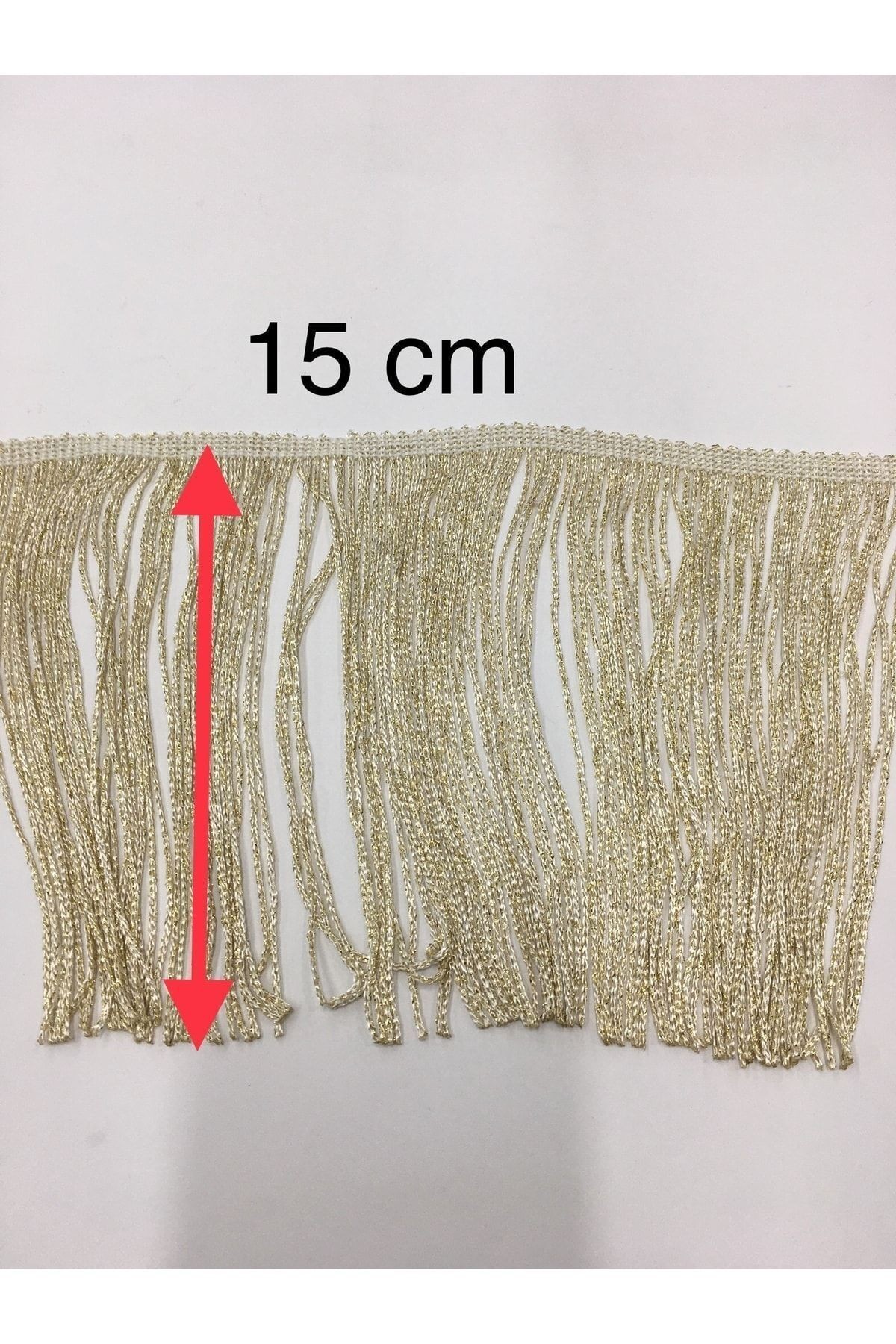Püskül Saçak Gold Simli 15 Cm 1 Metre