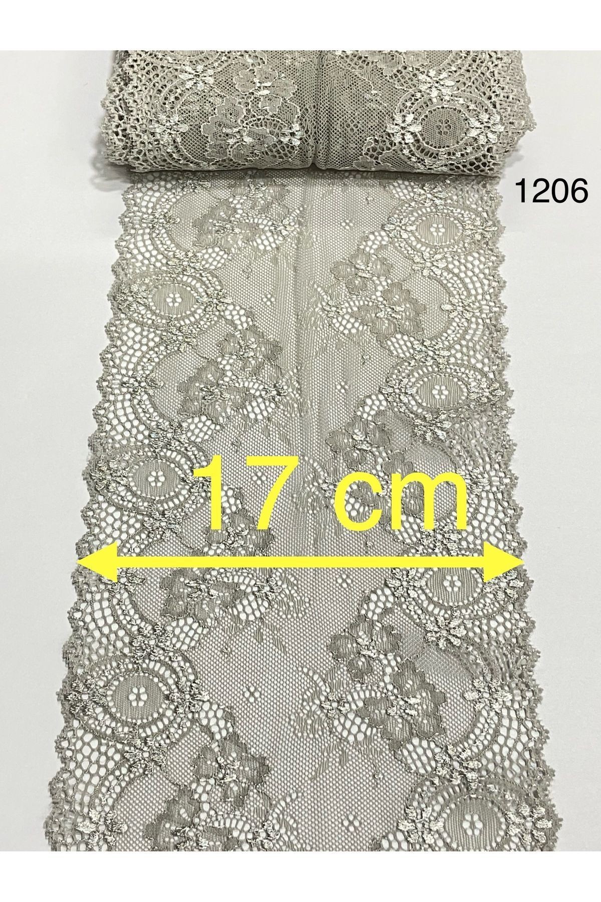 Likralı Geniş Dantel / Esnek Dantel / 1 Metre