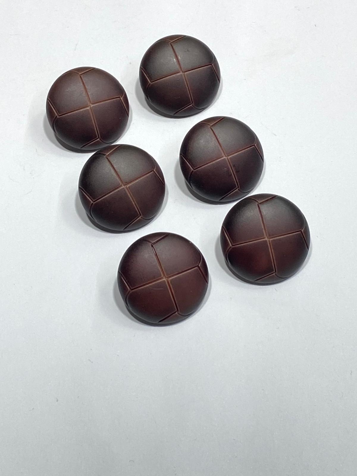 Kaban Mont Düğmesi İtalyan Düğme / Deri Görünümlü / Bordo / 6 lı set / 2,7 cm