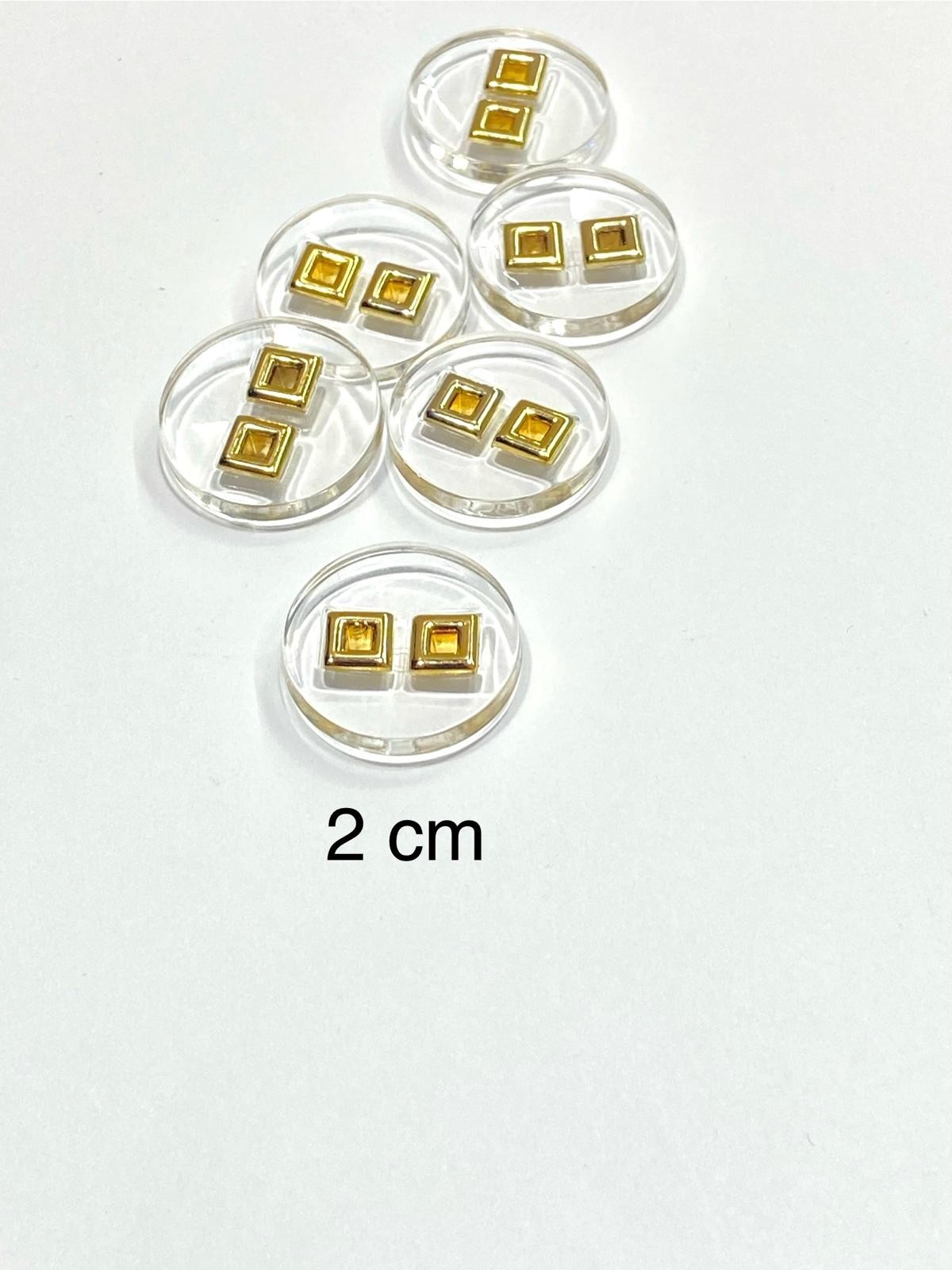 Şeffaf İtalyan Düğme/Tasarım Düğme Gold Detaylı /2904/