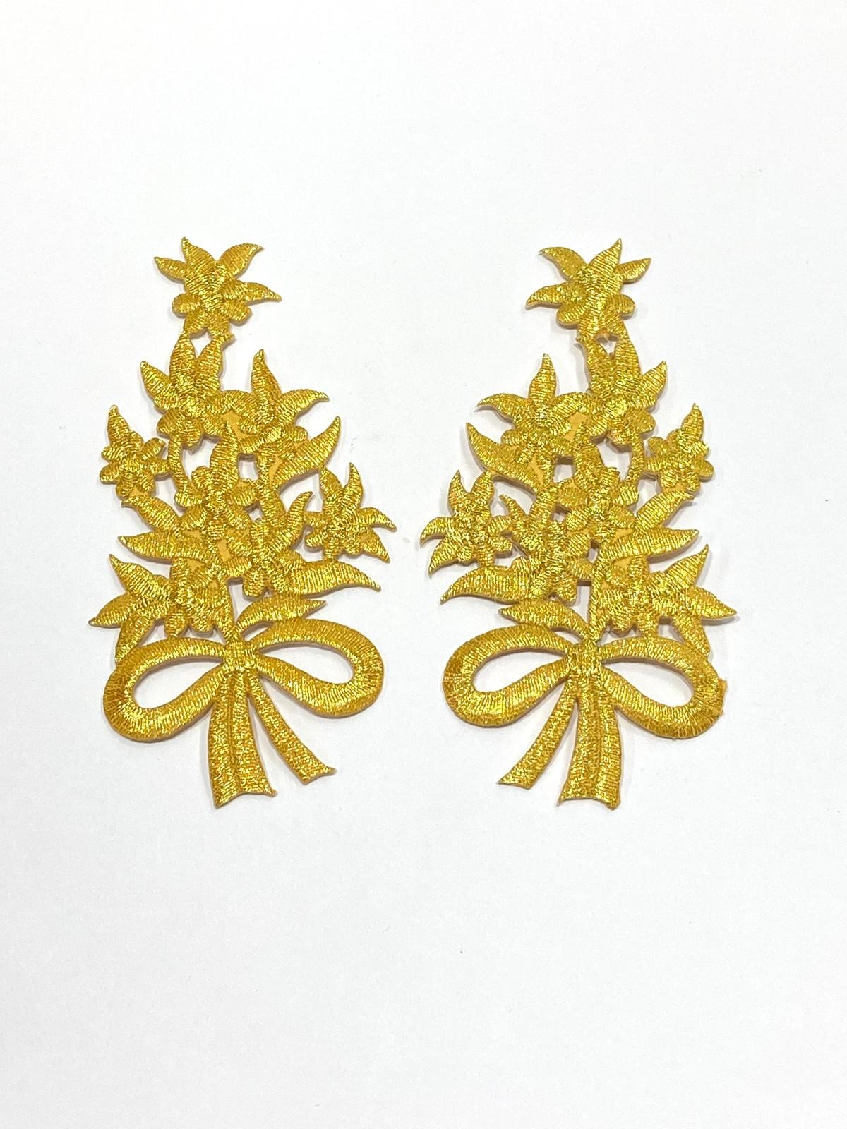 Gold Simli Ütüyle Yapışan Nakış Aplikesi/ Sim Aplike 2 li set