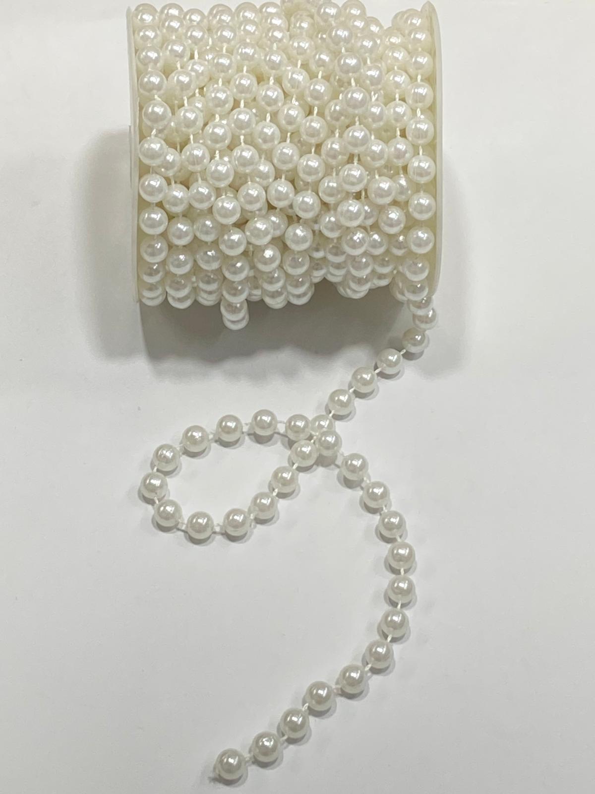 8 mm Yuvarlak İnci Şerit / Süsleme İncisi / 7 metre