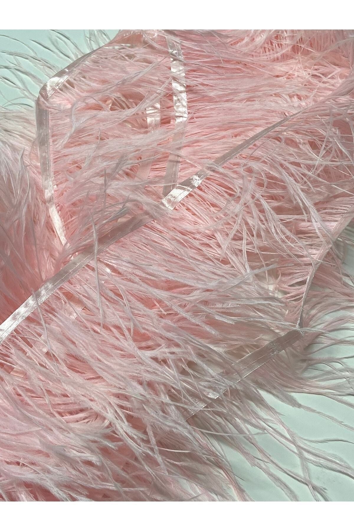 Devekuşu Tüy Şeker Pembe / 1 Metre