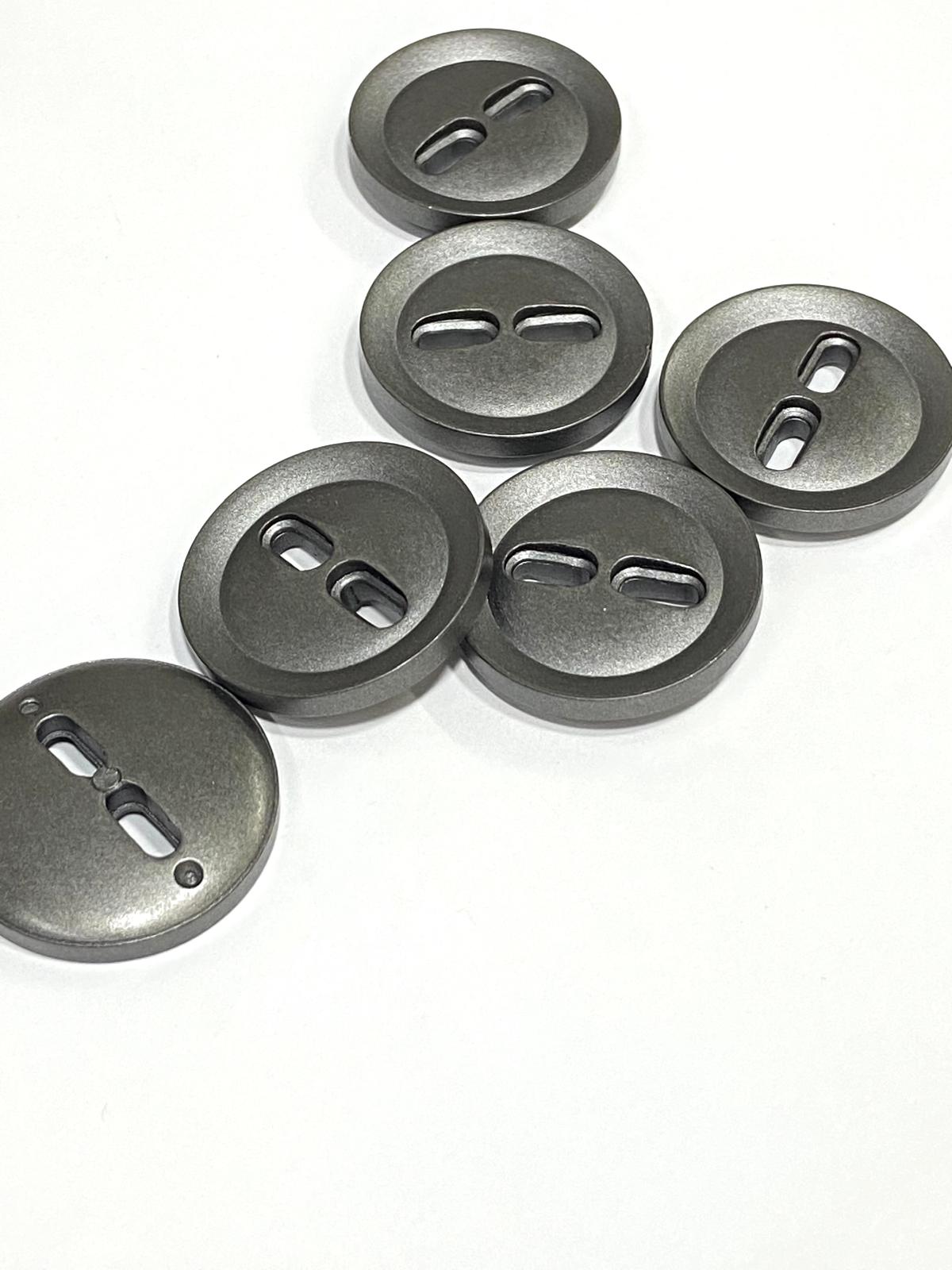 İtalyan Kaban Mont Düğmesi / Mat Metalize / 6 lı set / Füme / 3,3 cm / m03261