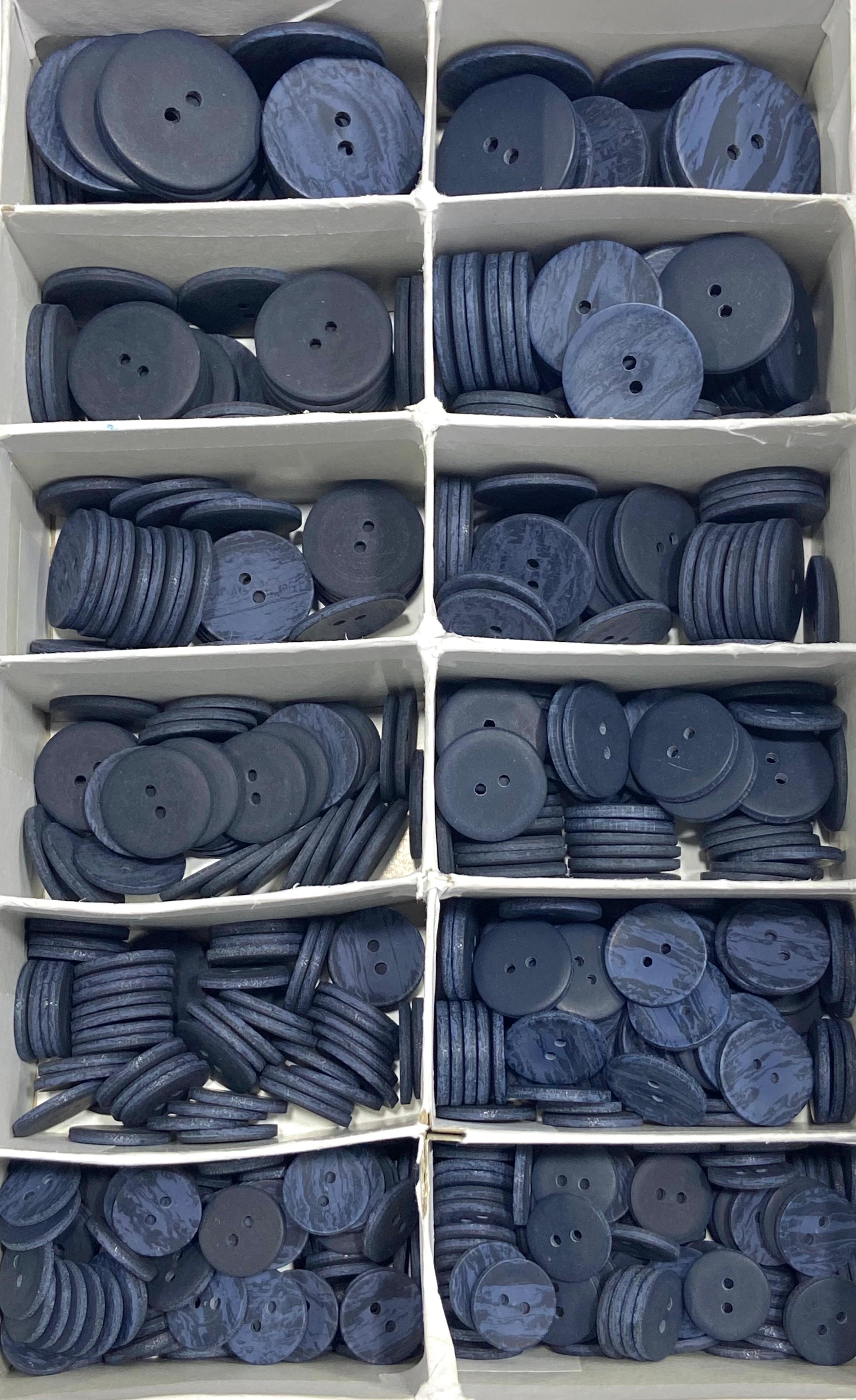 Ahşap Görünümlü Plastik Düğme / Lacivert / 02732 /