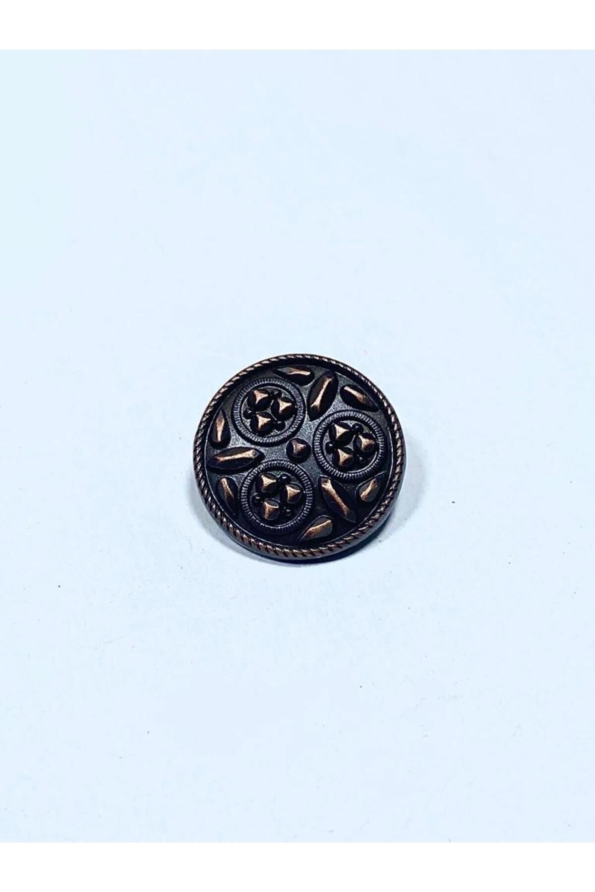 Hırka Yelek Düğmesi / Metal Düğme / Antik Bakır / 1,8 Cm / 6 Lı Set/mde