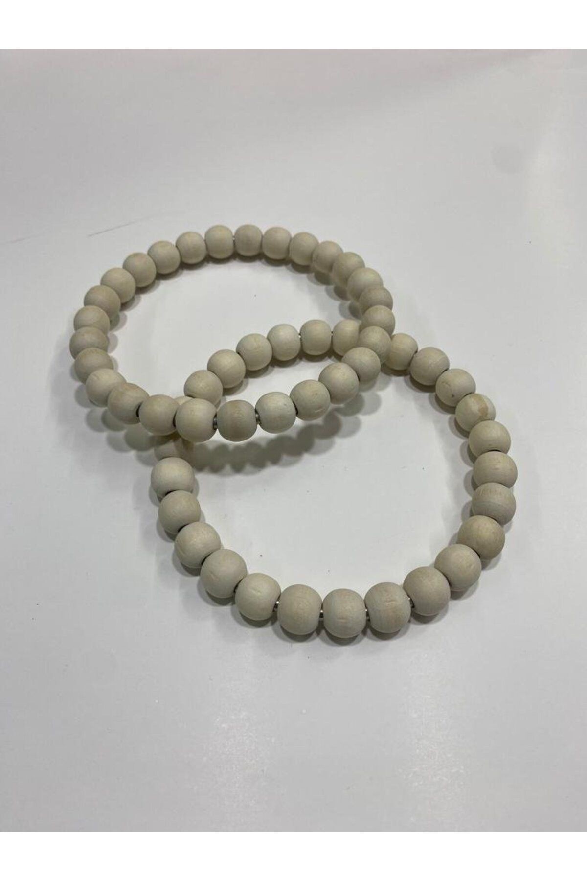Ahşap Boncuklu Yuvarlak Çanta Sapı 12 cm