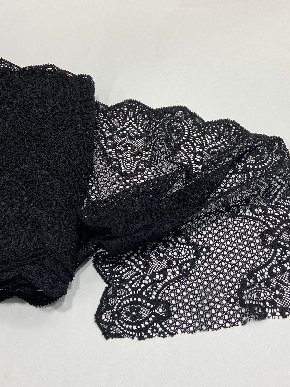 Likralı Geniş Dantel / Esnek Dantel / 1 Metre