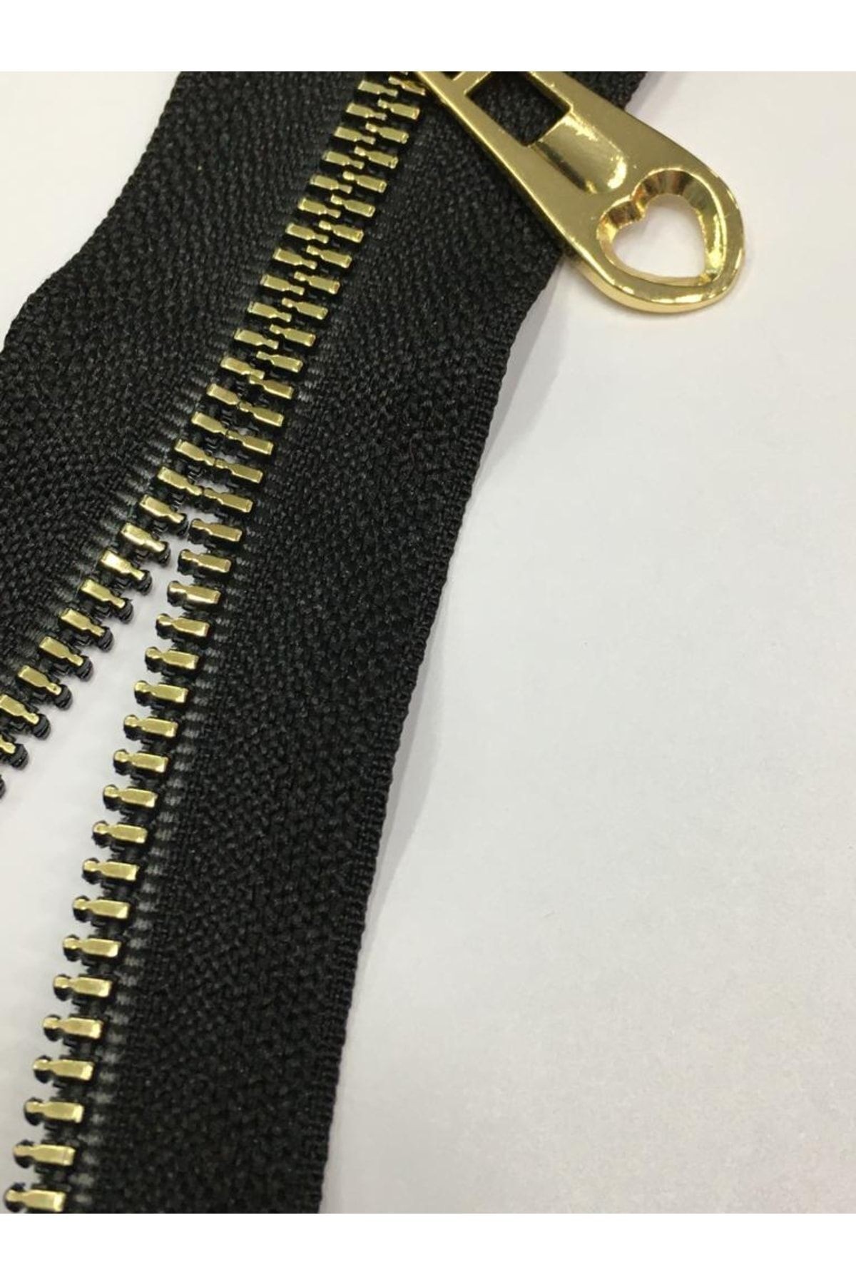 Çanta Fermuarı / Metalik Görünüm/ Gold 35 Cm Siyah