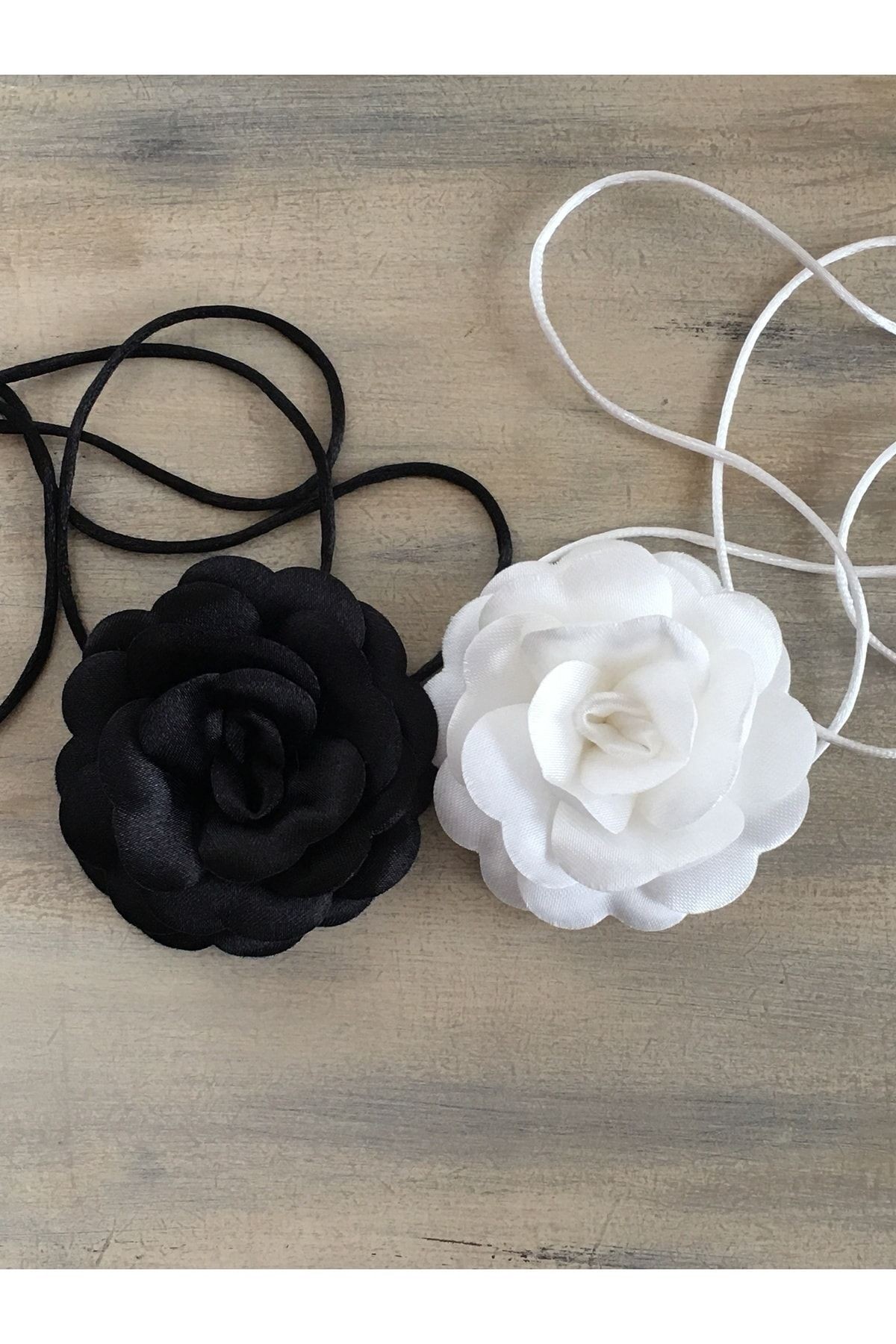 Kolye/choker Kolye/bağcıklı Saten Gül Kolye (2 Lİ SET)