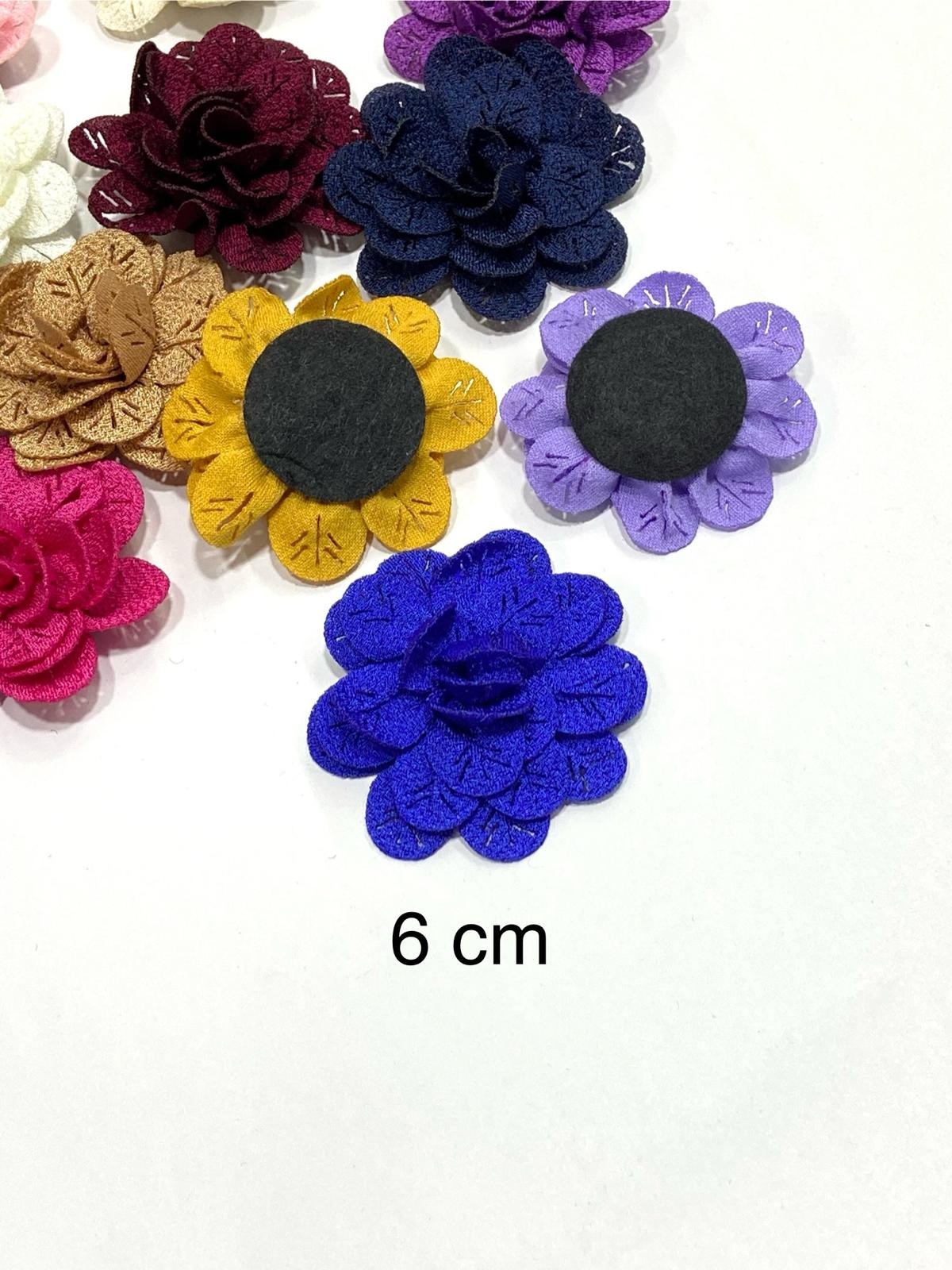 3 Boyutlu Kumaş Çiçek – 6 cm – 3'lü Paket