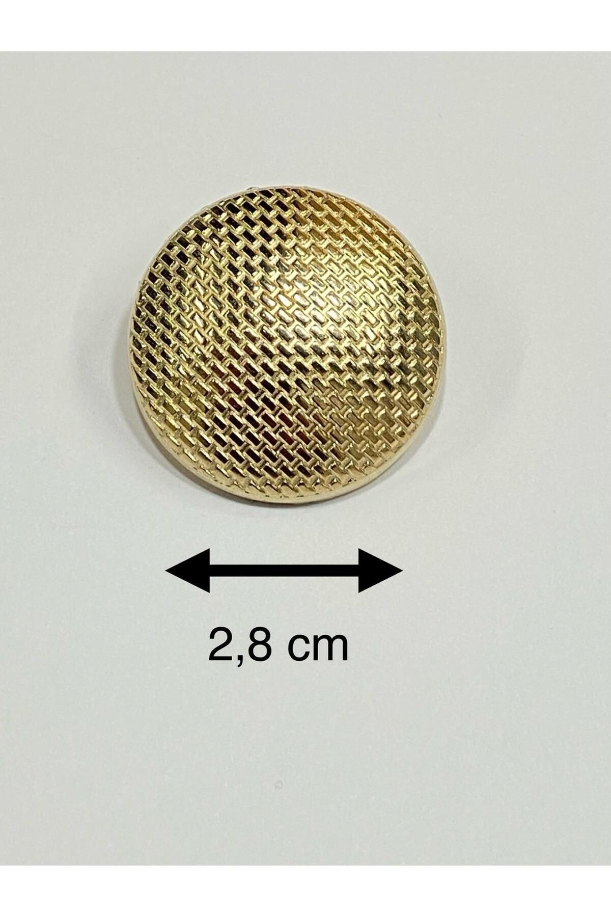Trençkot Kaban Düğmesi Takımı Petek Desen / Gold 6 lı set 2,8 cm
