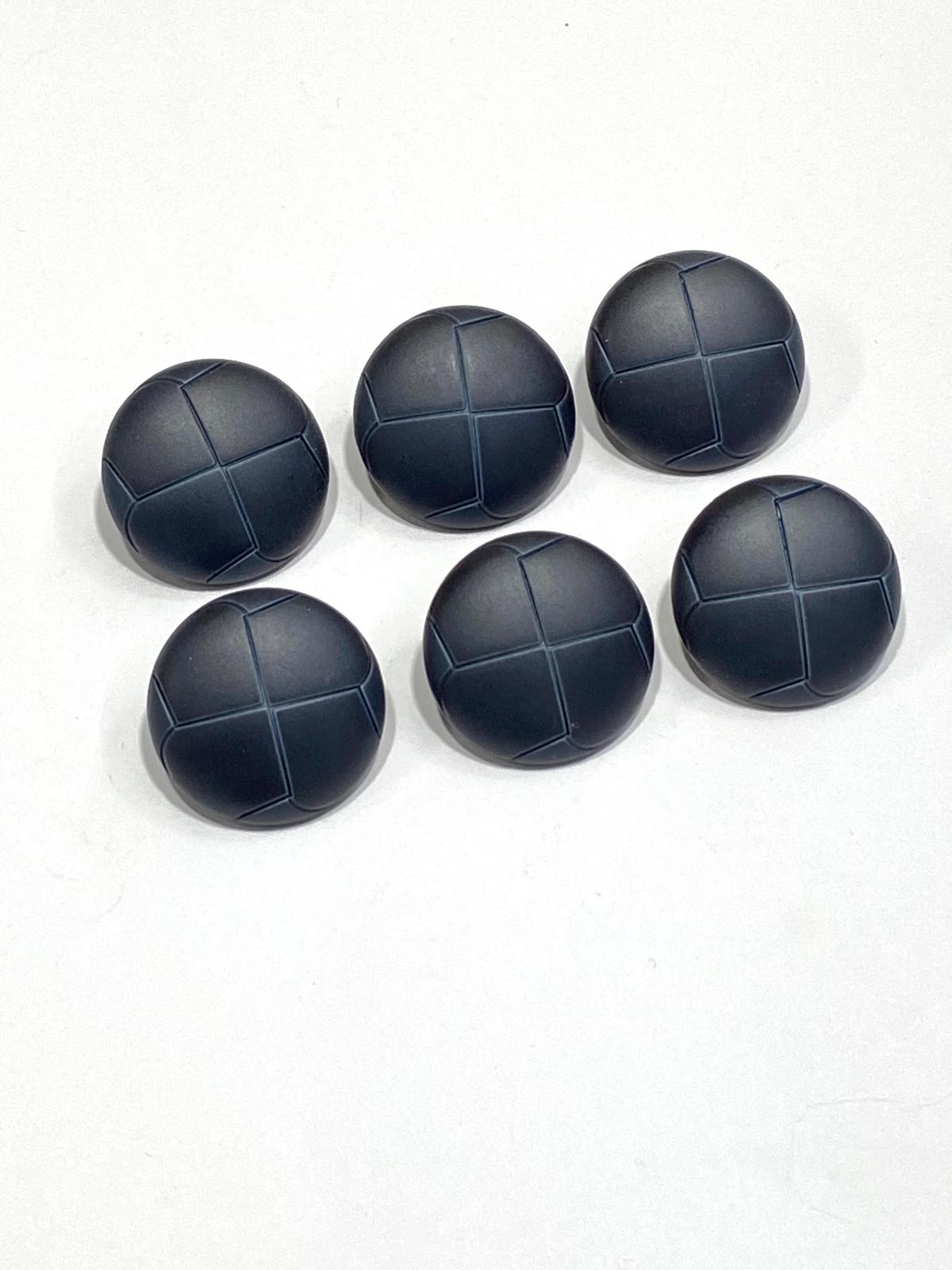 Kaban Mont Düğmesi İtalyan Düğme / Deri Görünümlü / Lacivert / 6 lı set / 2,7 cm