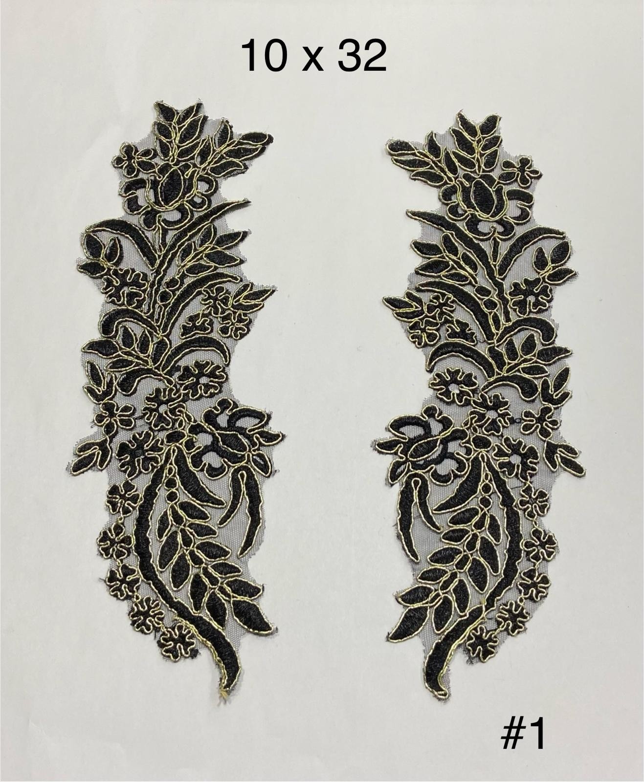 Güpür Aplike / Simli Aplike / 2 li Set