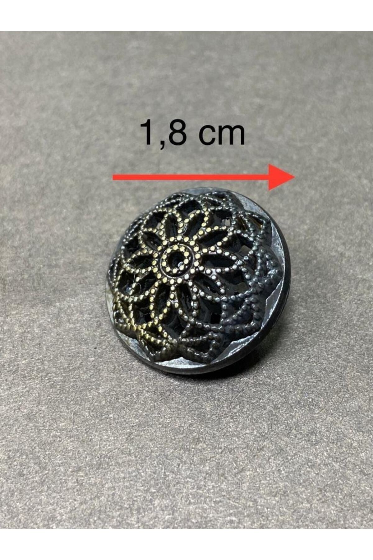 Hırka Yelek Düğmesi / Metal Düğme / Antik Sarı / 1,8 Cm / 6 Lı Set/mde