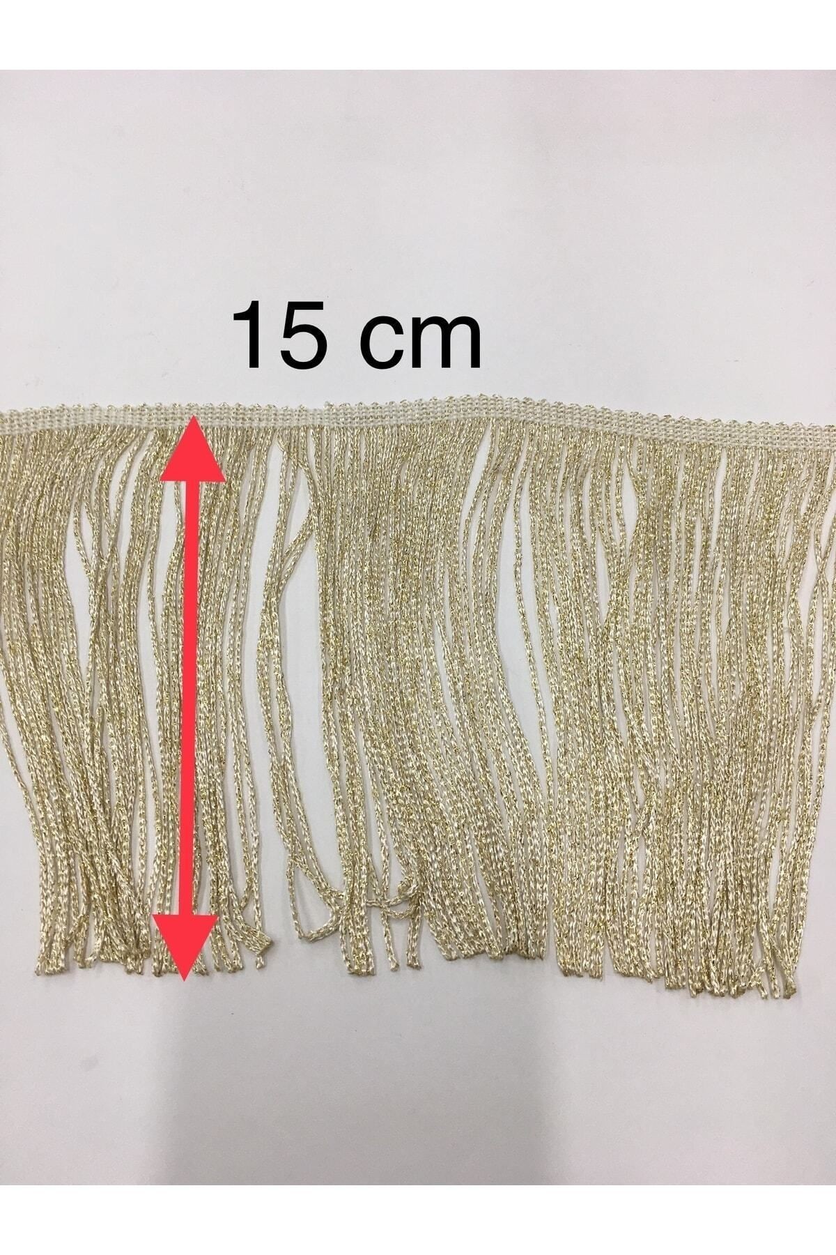 Püskül Saçak Gold Simli 15 Cm 1 Metre