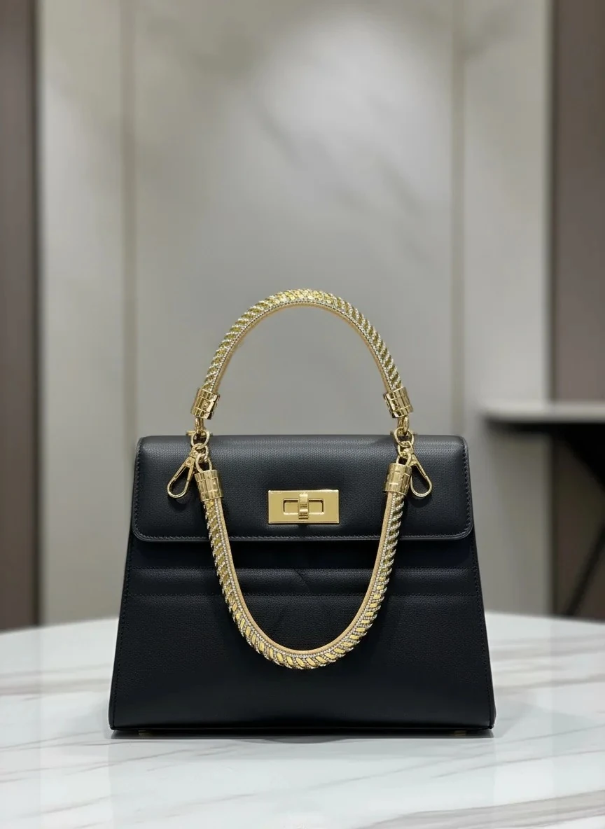 Taşlı Çanta Sapı Şeritli Model