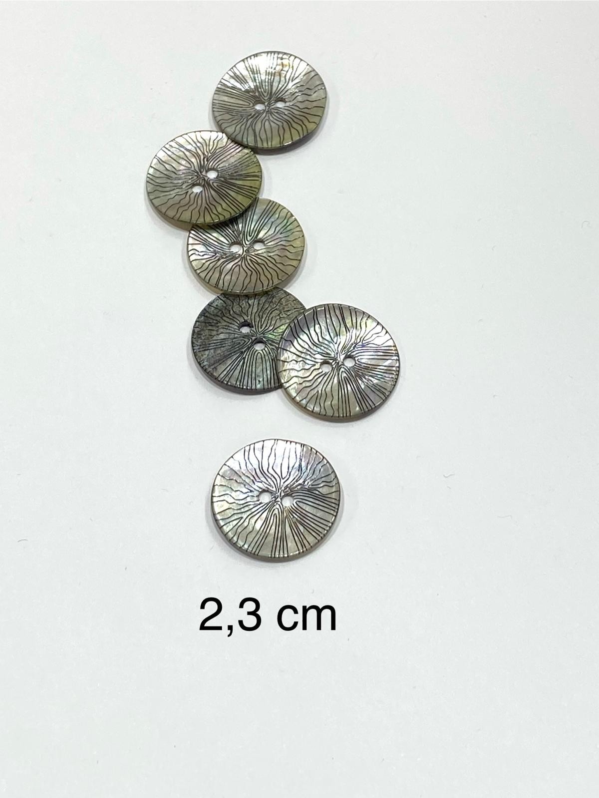 Italyan Işli Sedef Düğme 6 Lı Set 2,3 Cm