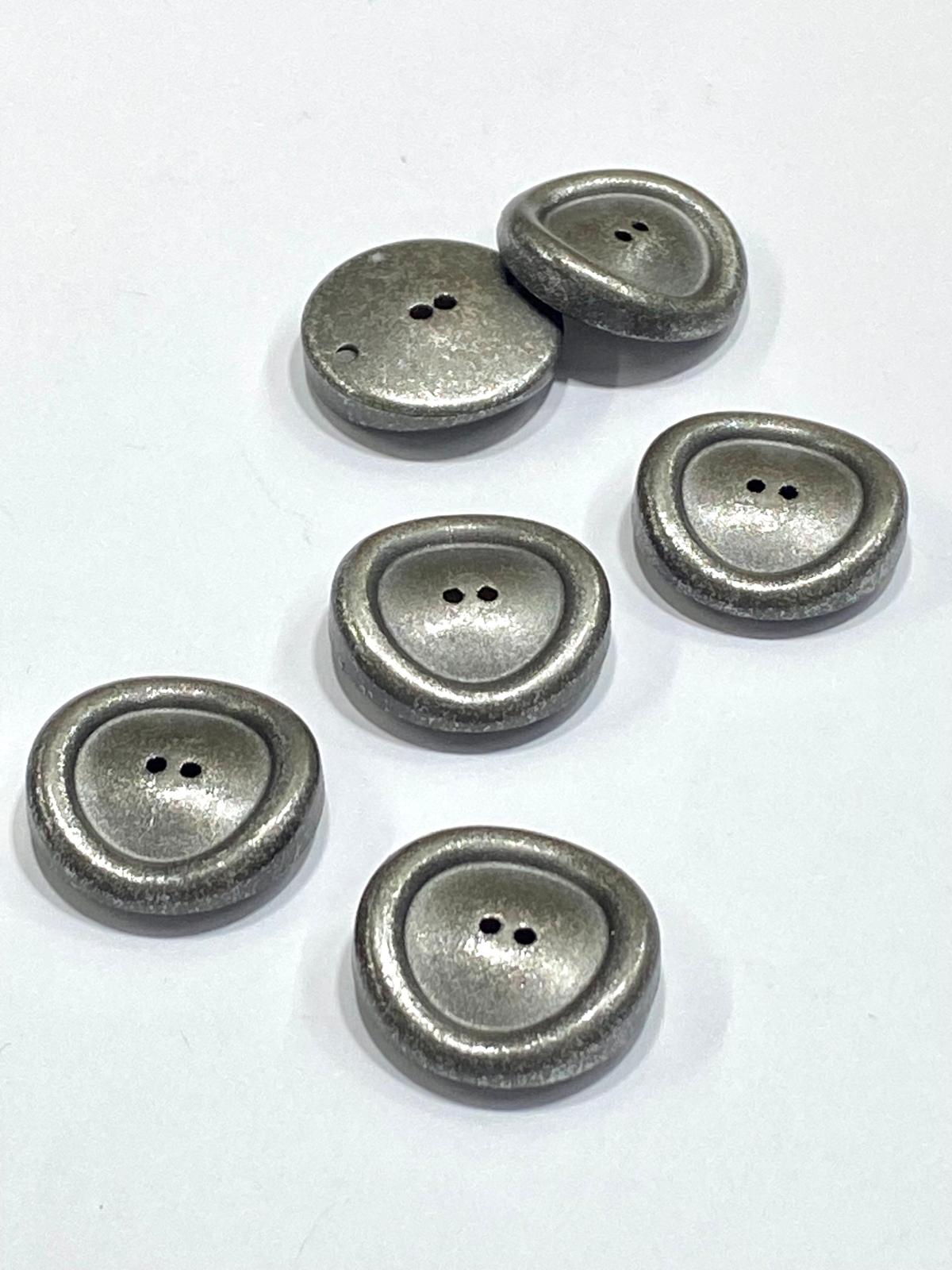 İtalyan Trençkot Kaban Düğmesi / Antrasit / 2,5 cm / 6 lı set