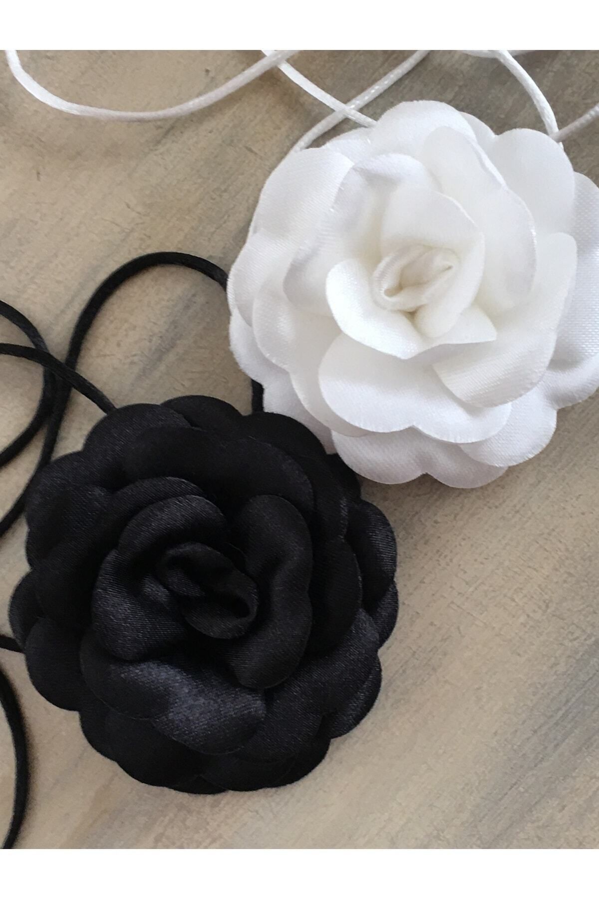 Kolye/choker Kolye/bağcıklı Saten Gül Kolye (2 Lİ SET)