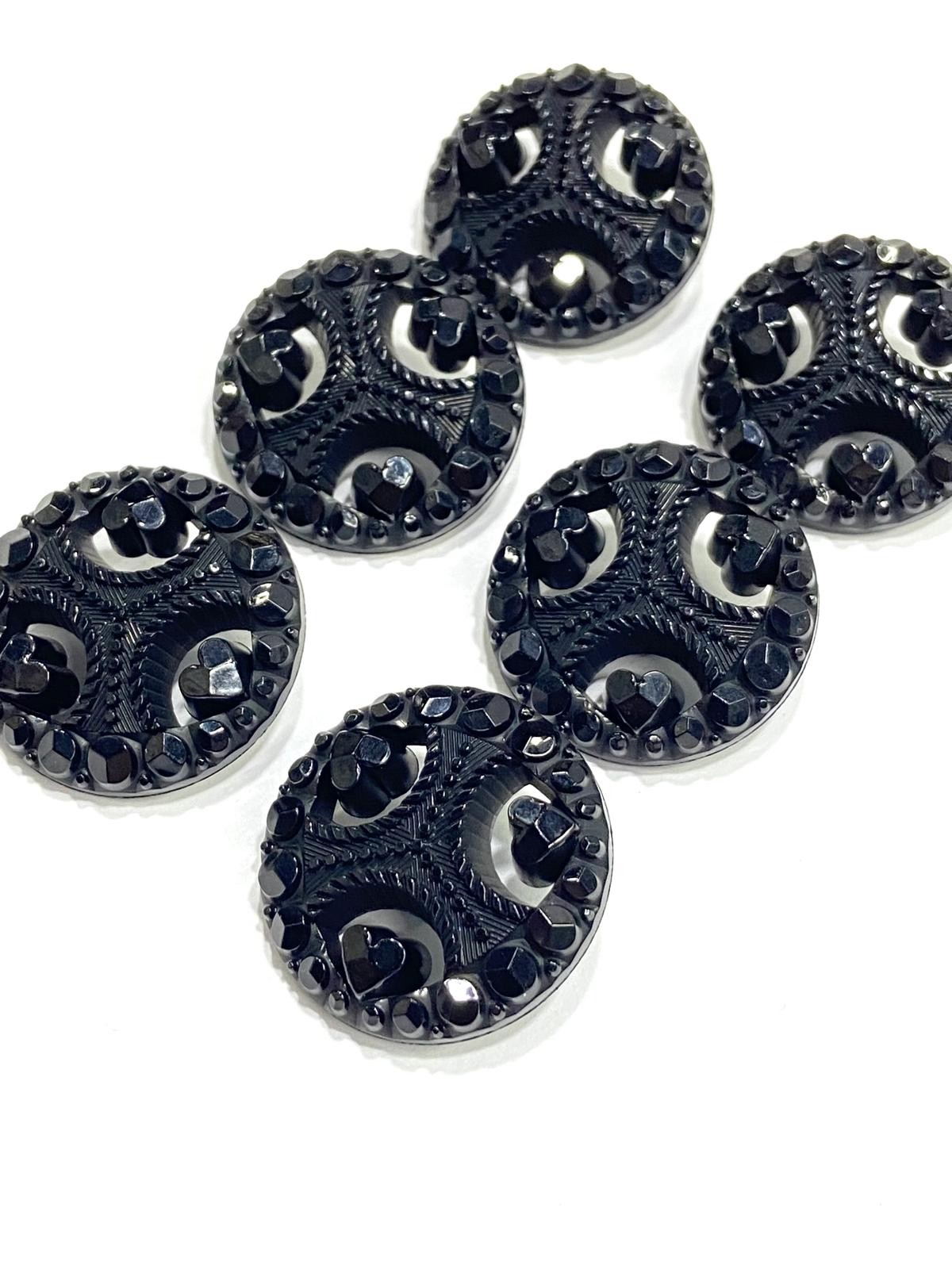 Kaban Mont Düğmesi / Siyah 2,8 cm / m2617