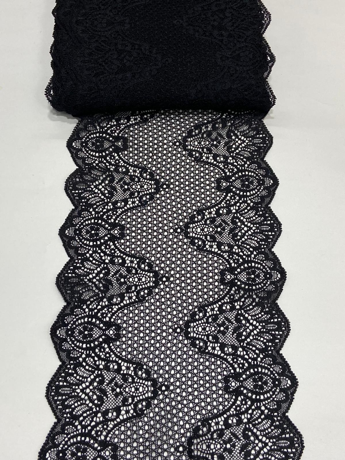Likralı Geniş Dantel / Esnek Dantel / 1 Metre