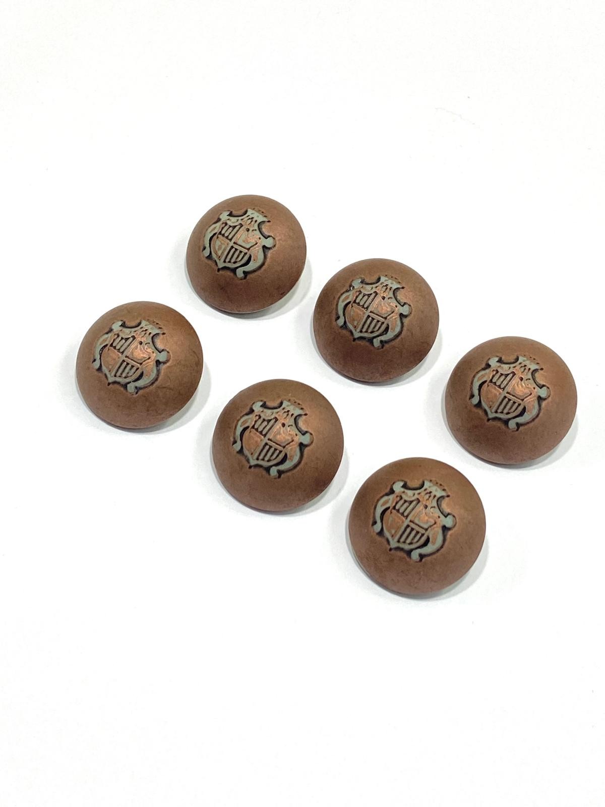 Bombeli Eskitme İtalyan Düğme /1,8 cm / 6 lı set