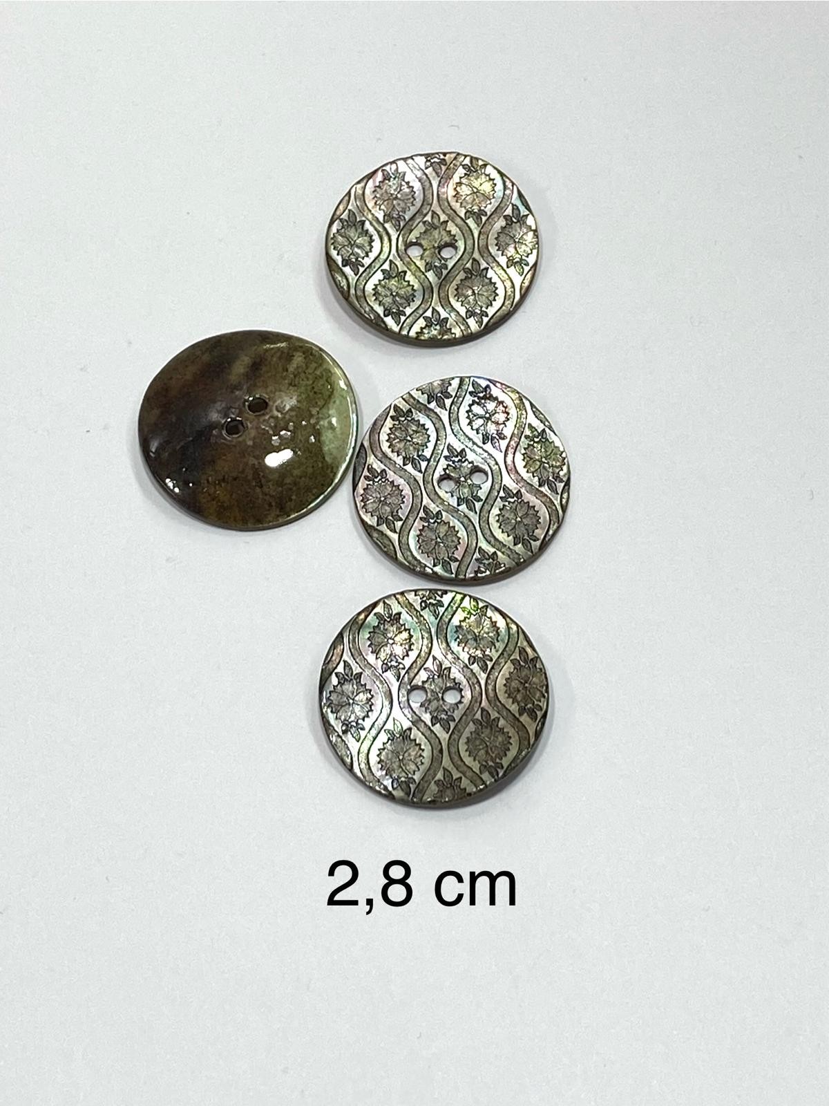 Italyan Işli Sedef Düğme 4 Lü Set 2,8 Cm