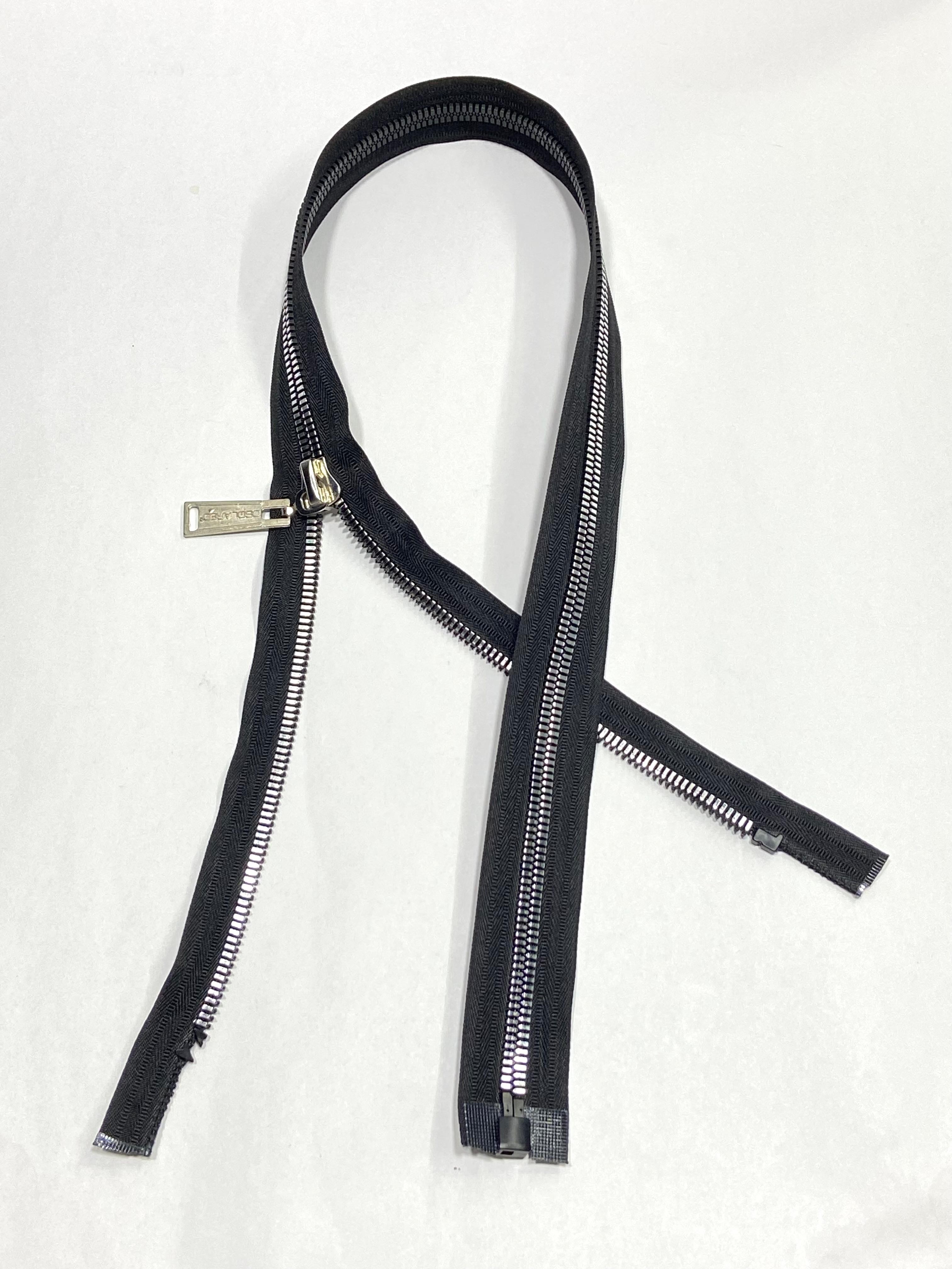 Kaban Mont Fermuarı / Metalik Görünüm / Siyah / 75 cm