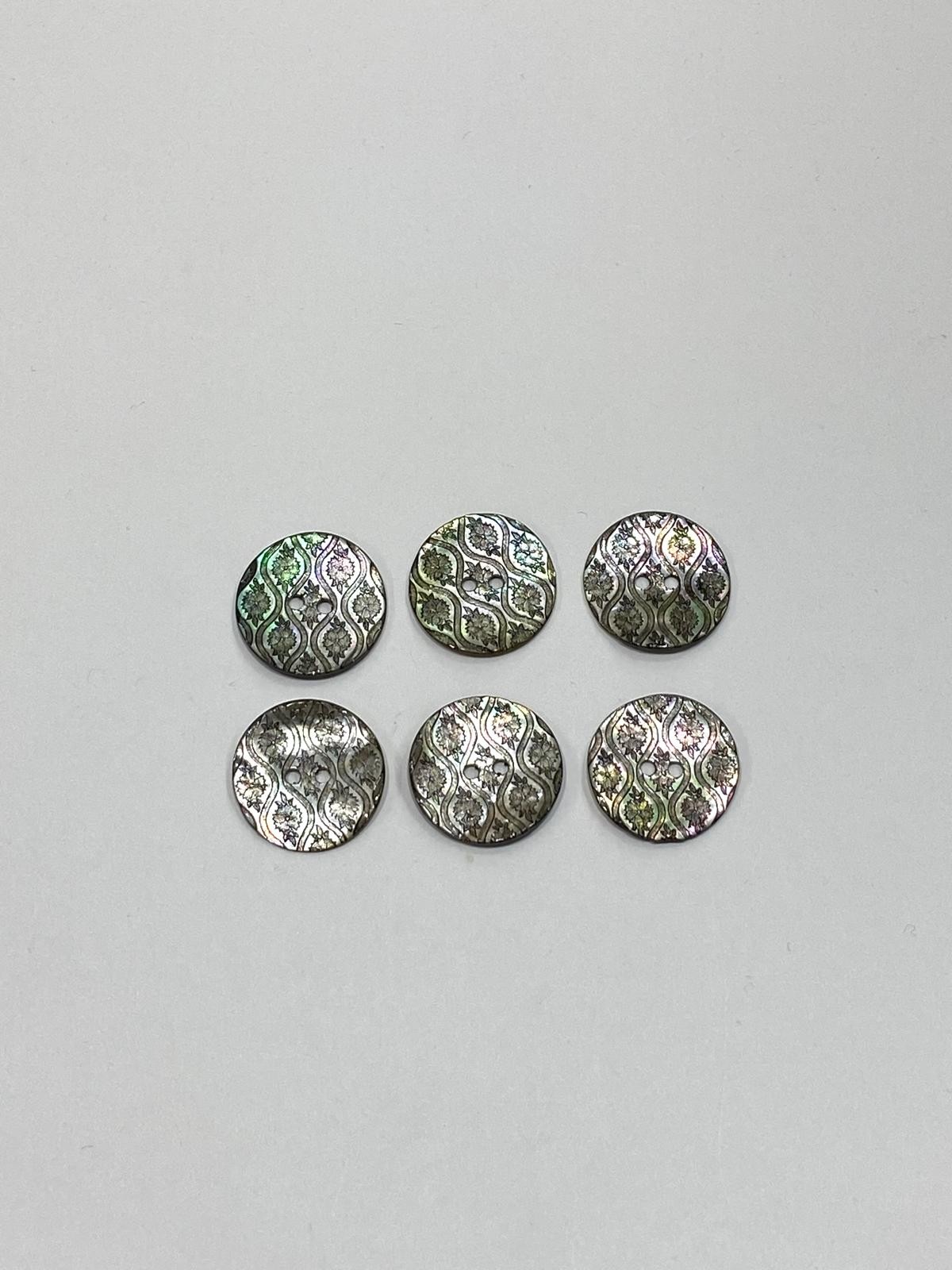 Italyan Işli Sedef Düğme 6 Lı Set 2,3 Cm