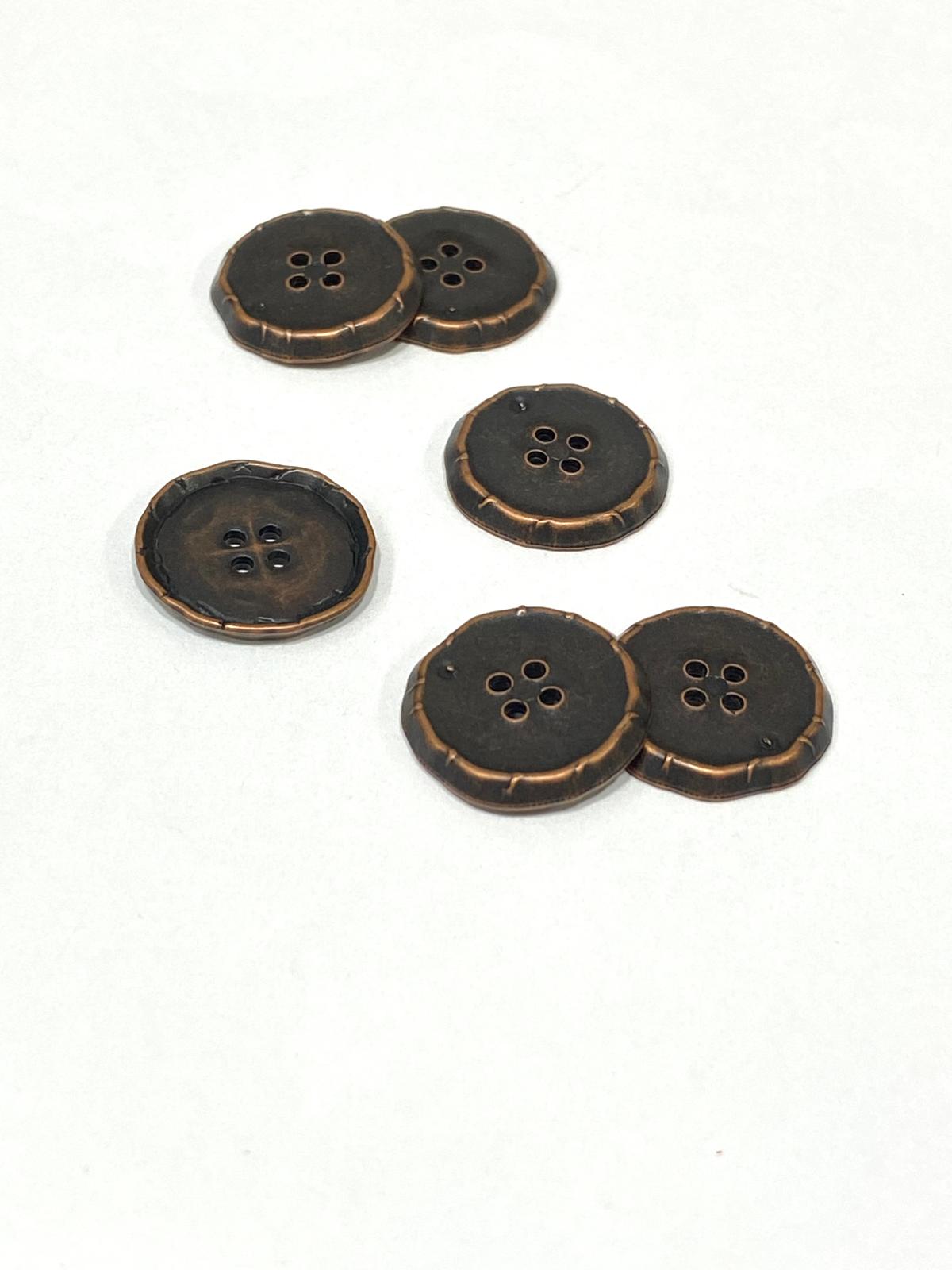 İtalyan Hırka Ceket Düğmesi / 6 lı set / 1,8 cm / Bakır Vintage / m03254