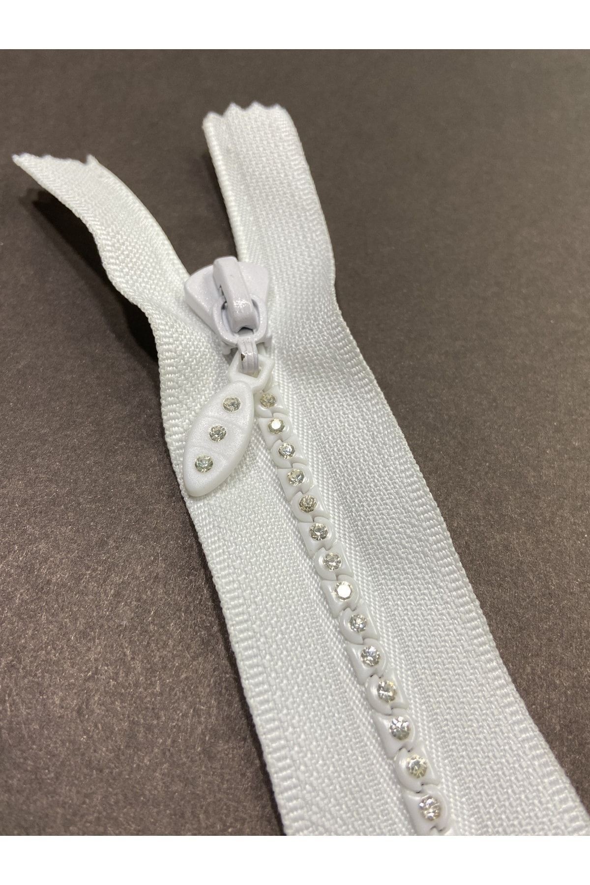 Taşlı fermuar/ hırka yelek fermuarı / 50 cm