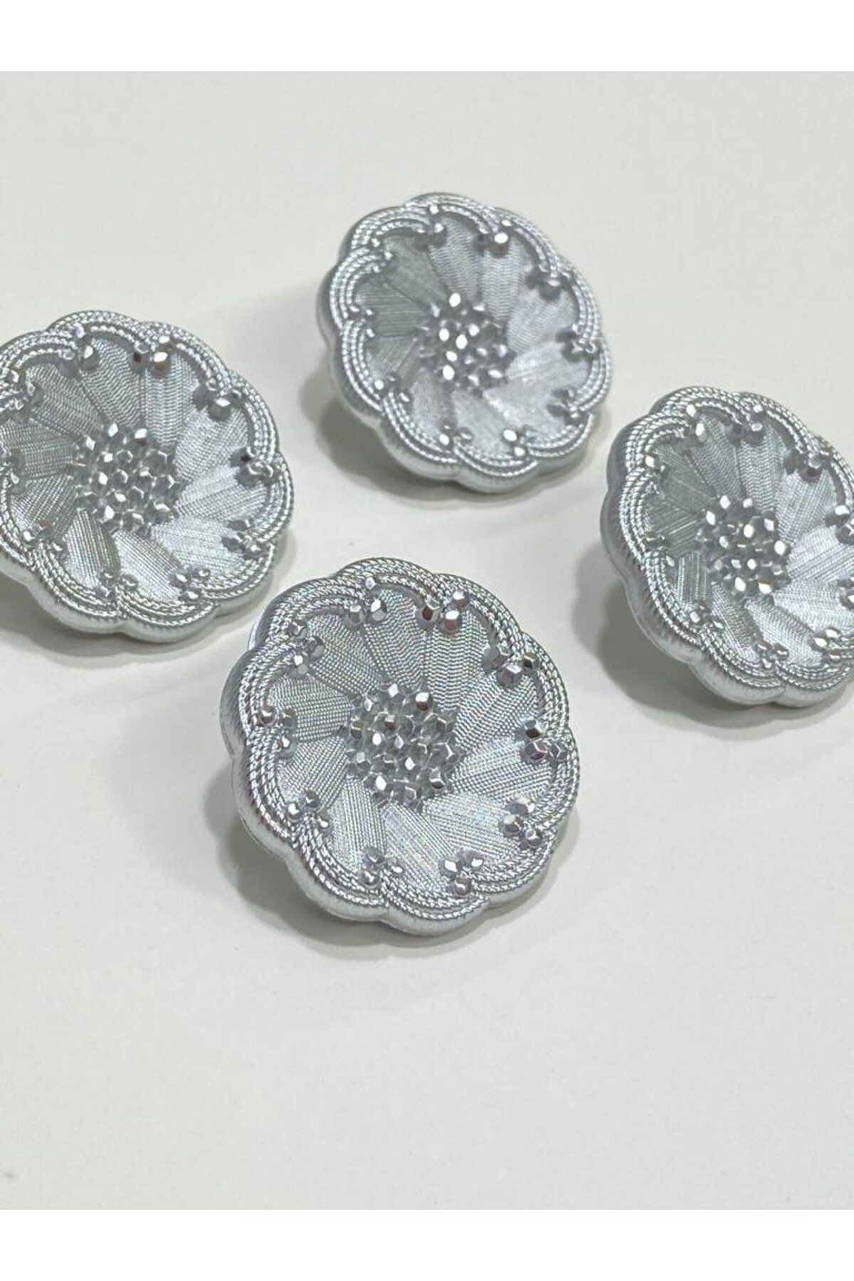 İtalyan Model Trençkot, Kaban Ve Mont Düğmesi Takımı 6 Lı Set Gümüş 2,7 Cm (KOD:4685)