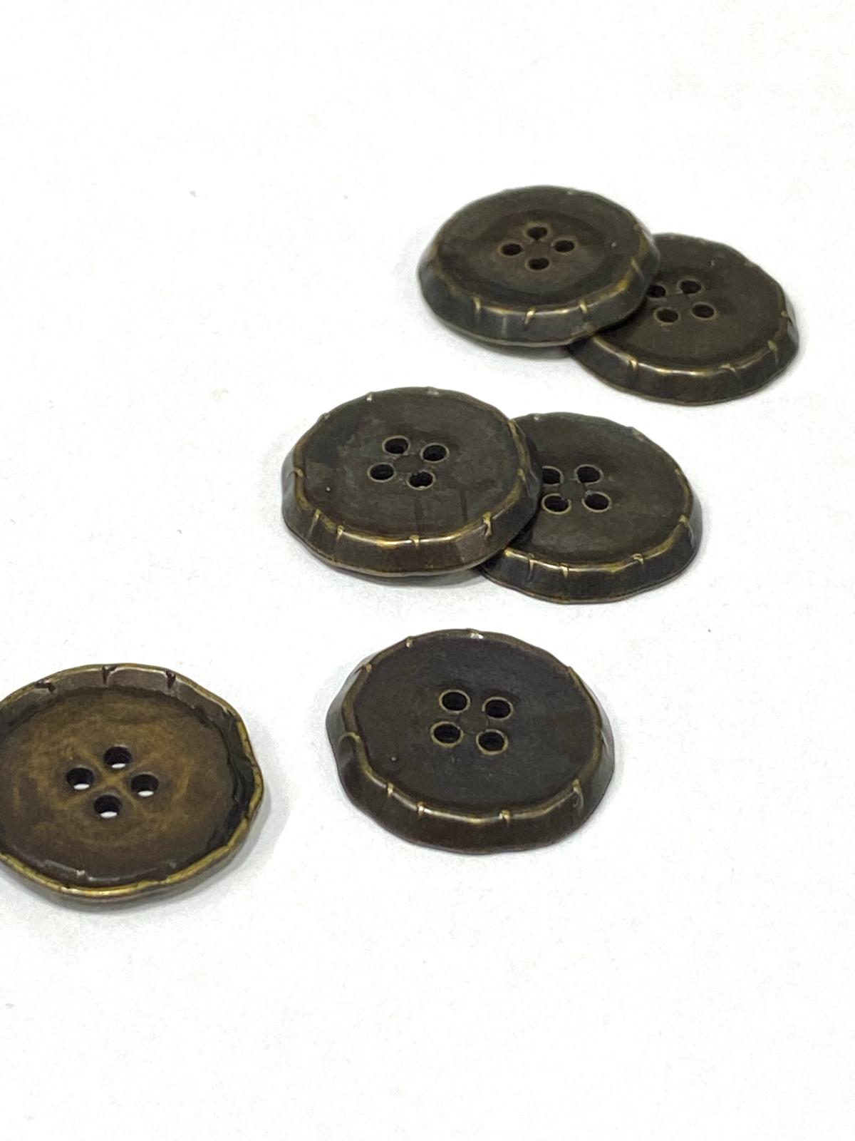 İtalyan Hırka Ceket Düğmesi / 6 lı set / 1,8 cm / Oksit Vintage / m03255