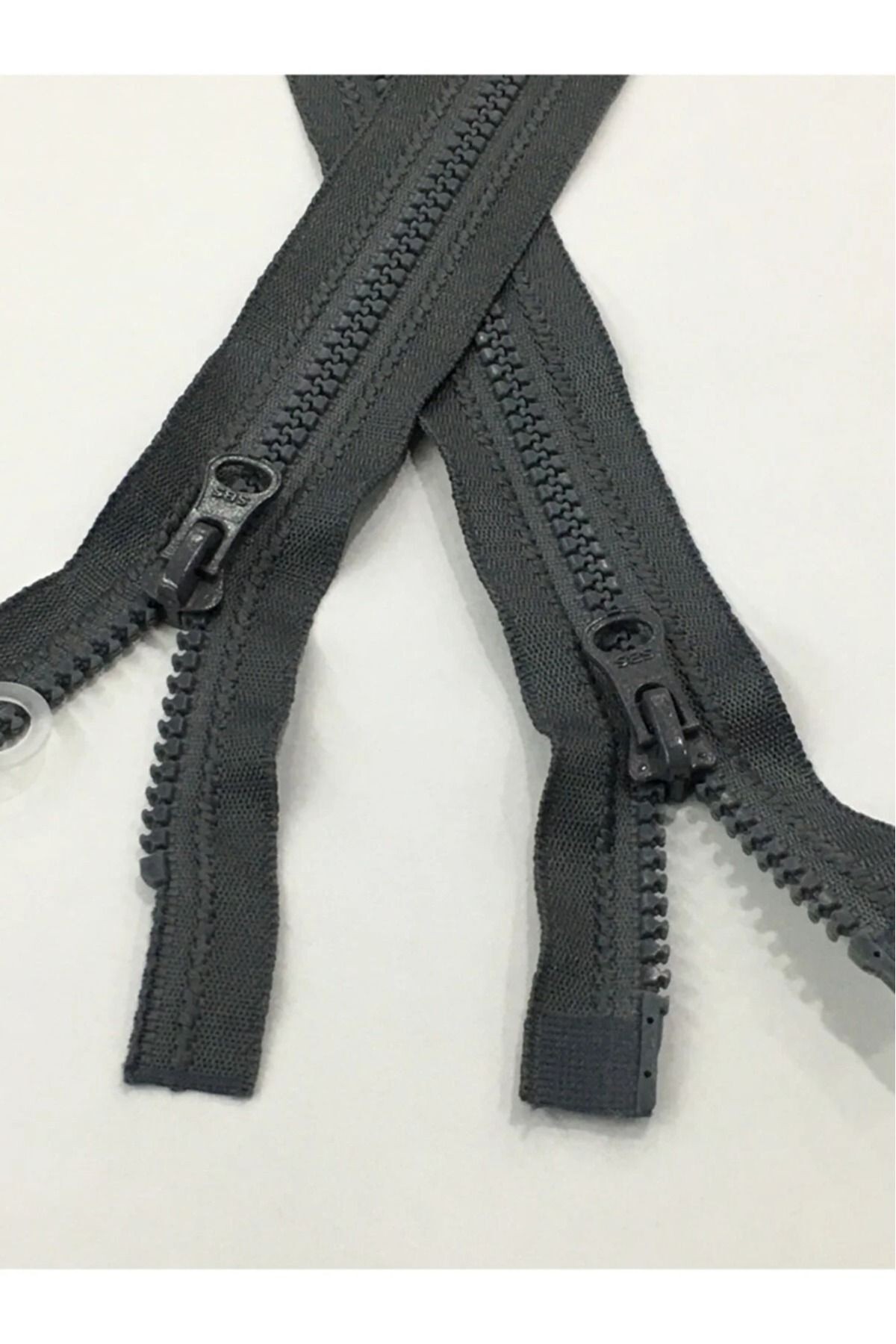 Mont Fermuarı Çift Yön 60 Cm Gri Kemik Diş 1123