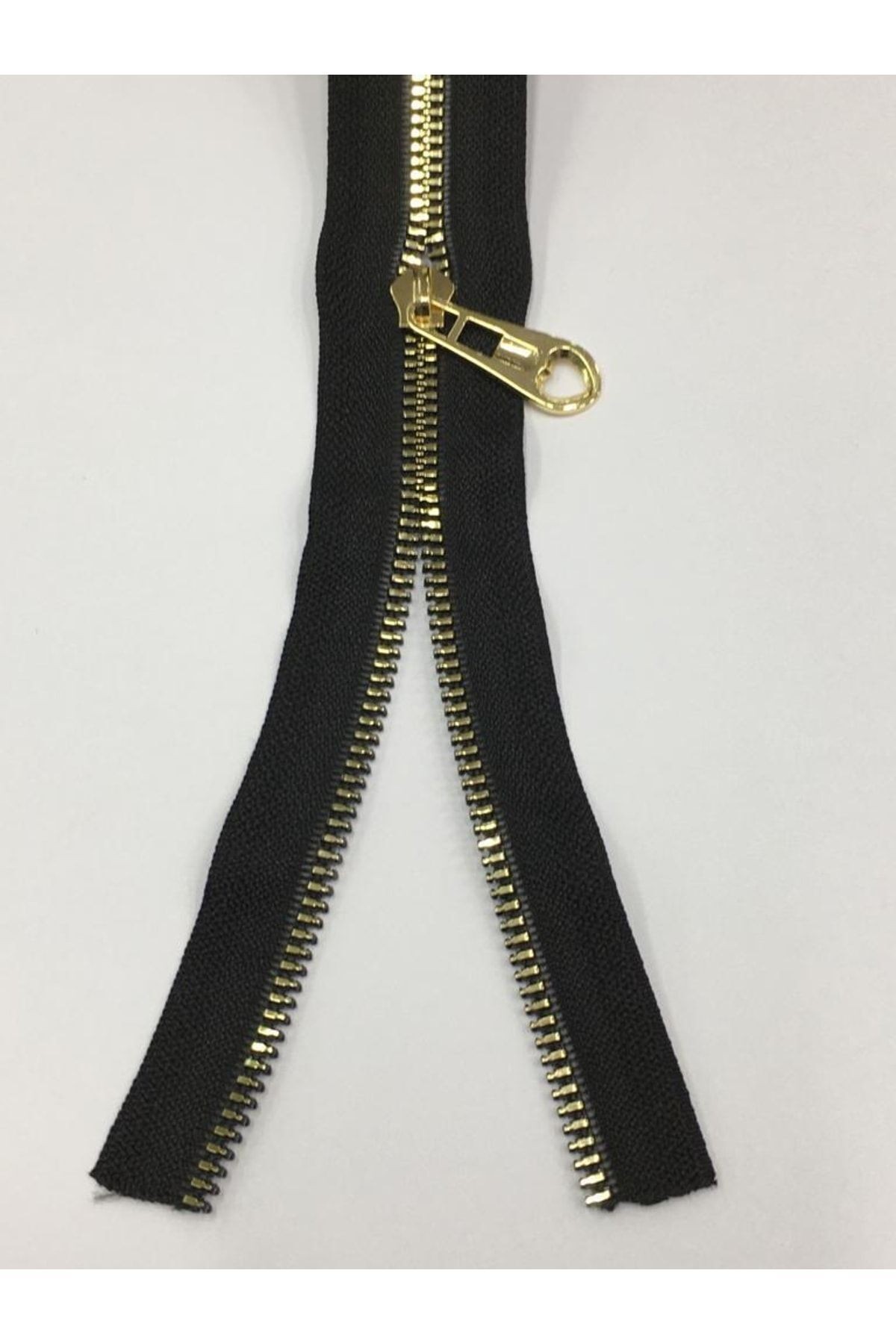 Çanta Fermuarı / Metalik Görünüm/ Gold 35 Cm Siyah