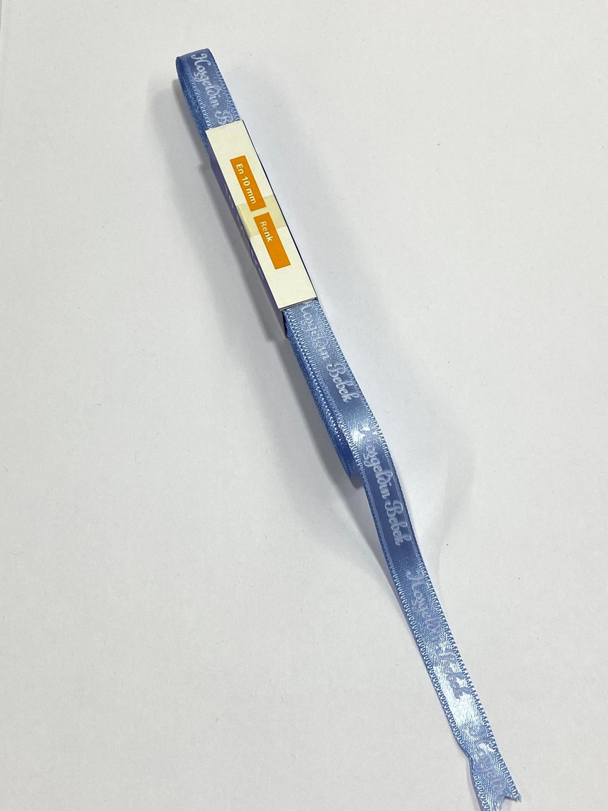 Baskılı Kurdele / Hoşgeldin Bebek Yazılı Kurdele / 1 cm (10 mm) /10 metre