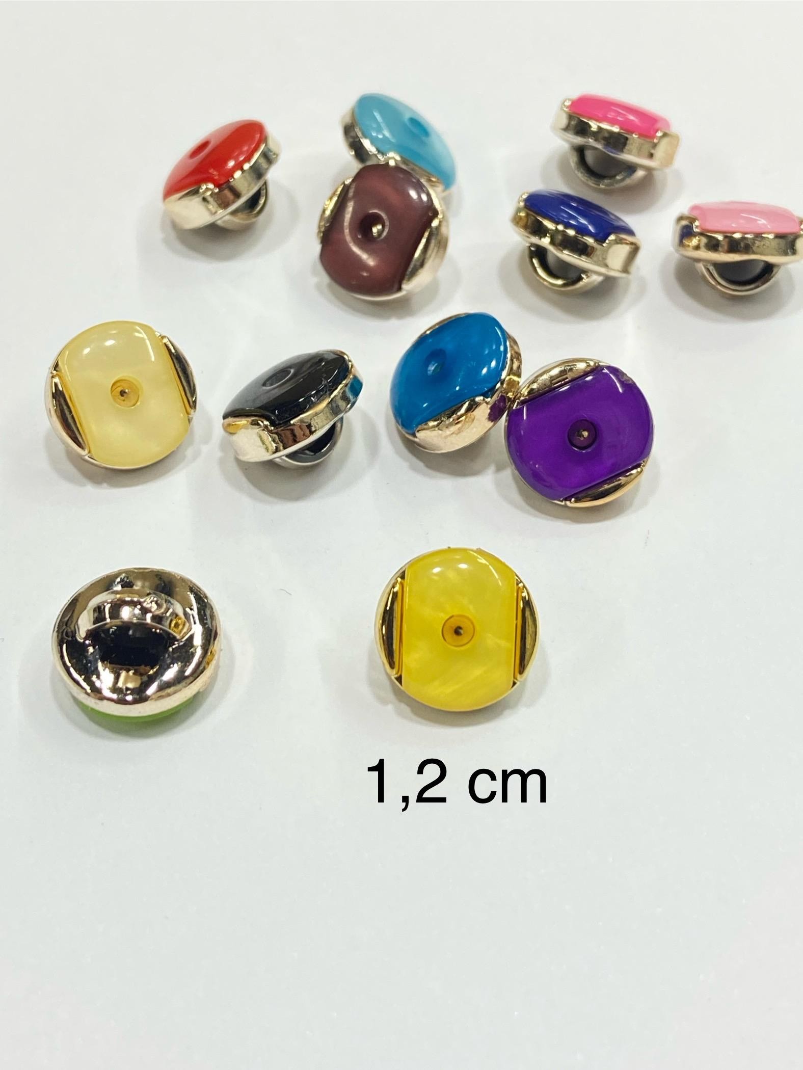 Bebek Düğmesi / Metalize (plastik) Düğme / 1,2 cm / 10 Adet /02728 /