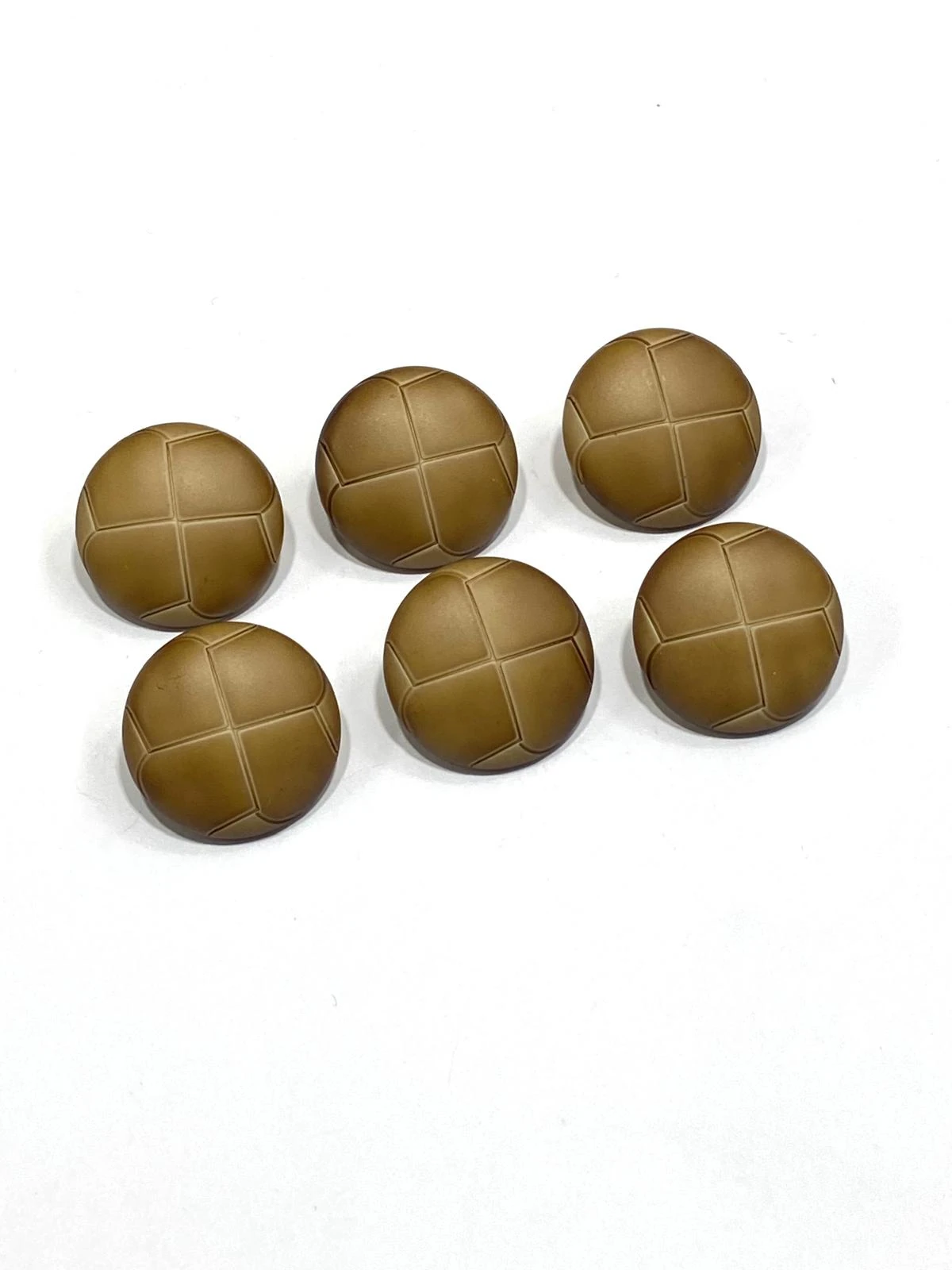 Kaban Mont Düğmesi İtalyan Düğme / Deri Görünümlü / Vizon / 6 lı set / 2,7 cm