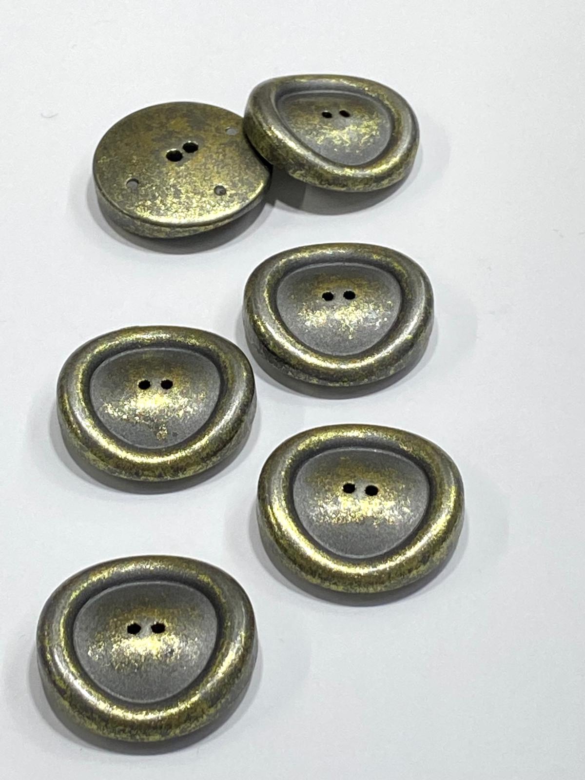 İtalyan Trençkot Kaban Düğmesi / Oksit Gold / 2,5 cm / 6 lı set