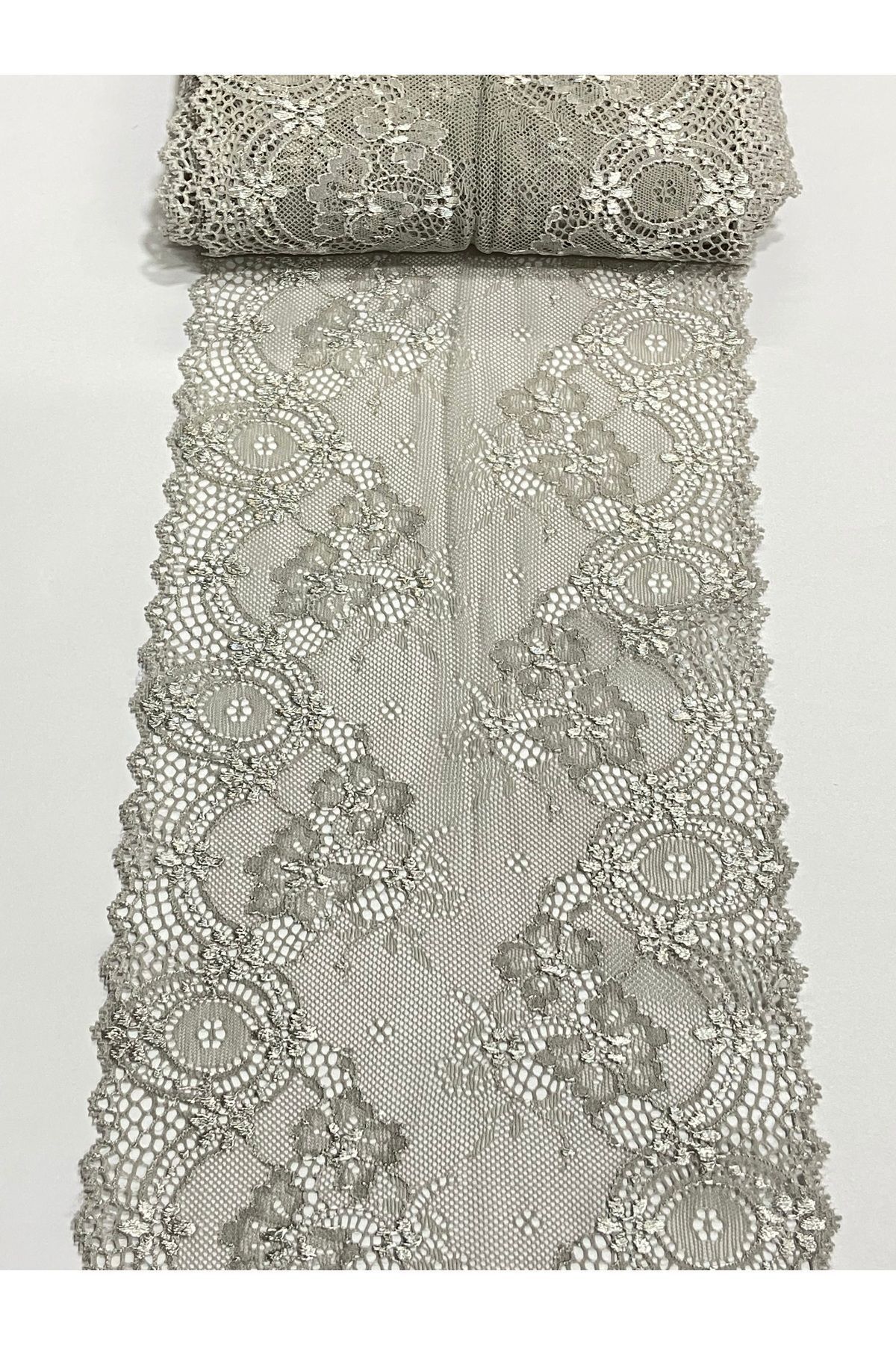 Likralı Geniş Dantel / Esnek Dantel / 1 Metre