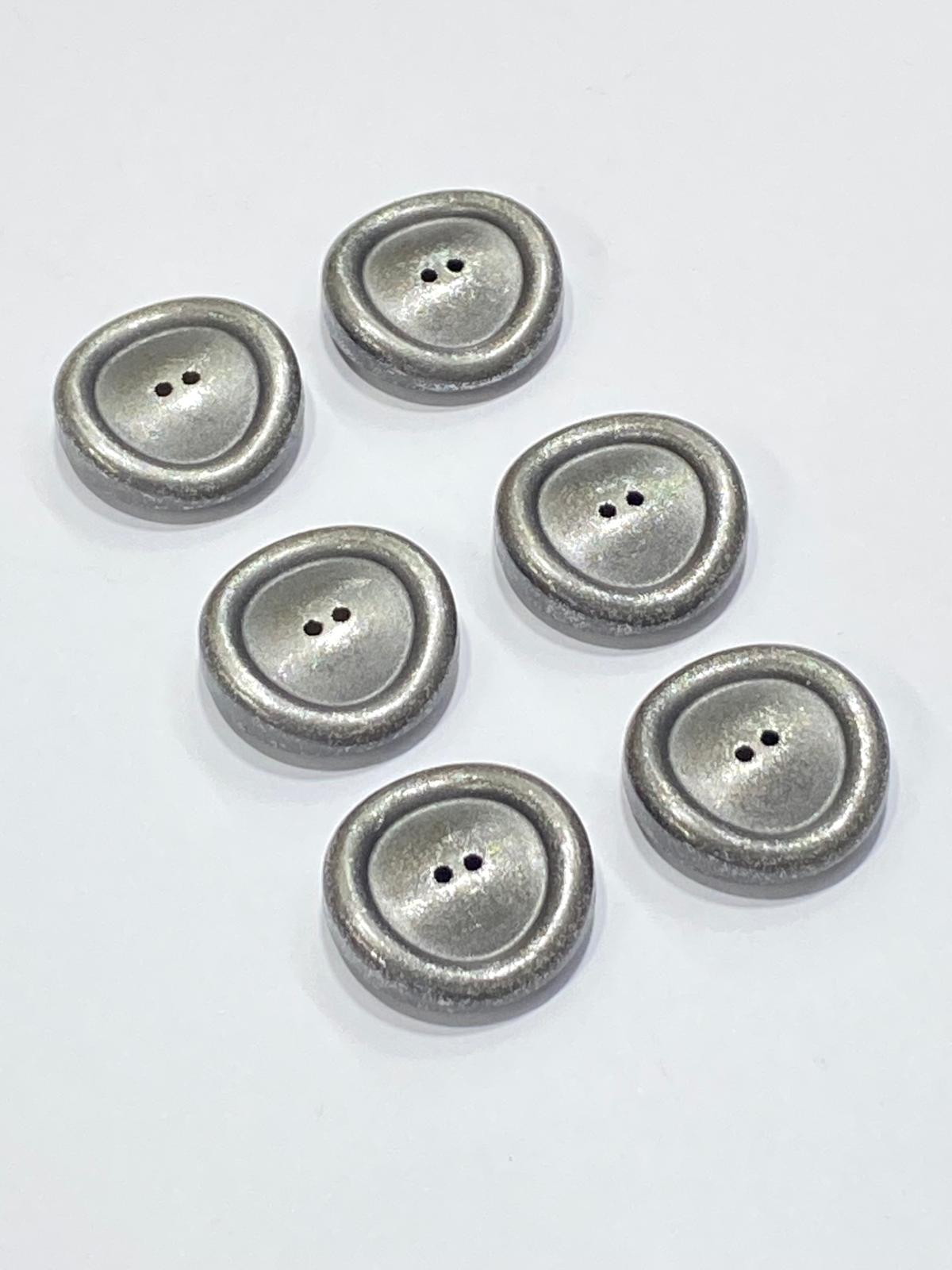 İtalyan Trençkot Kaban Düğmesi / Antrasit / 2,5 cm / 6 lı set