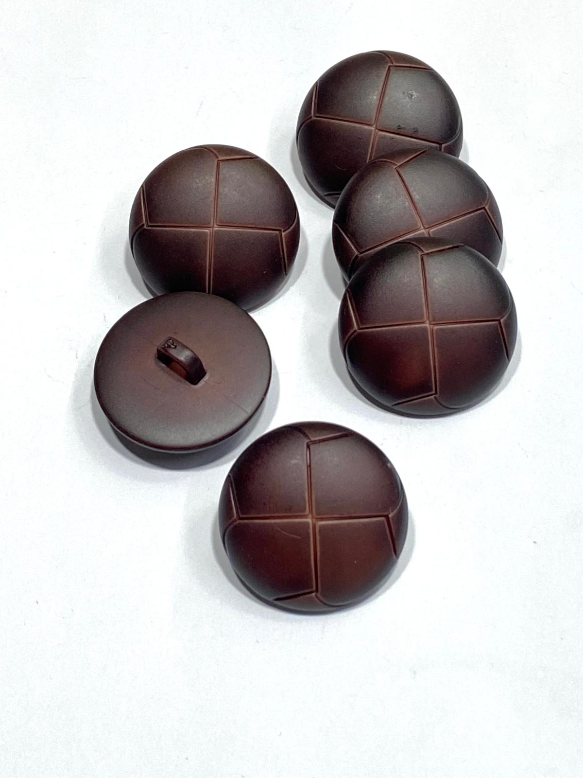 Kaban Mont Düğmesi İtalyan Düğme / Deri Görünümlü / Bordo / 6 lı set / 2,7 cm