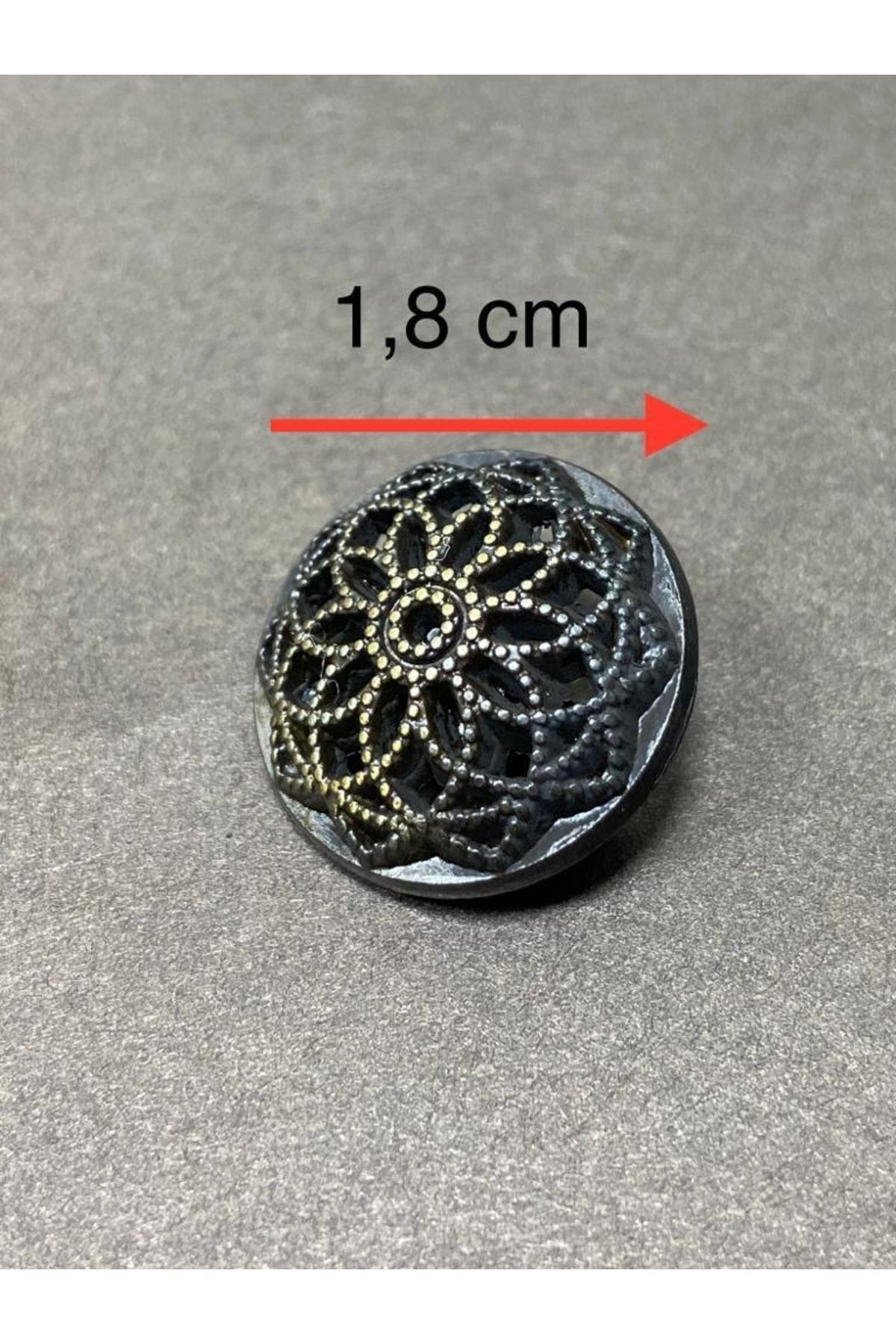 Hırka Yelek Düğmesi / Metal Düğme / Antik Sarı / 1,8 Cm / 6 Lı Set/mde