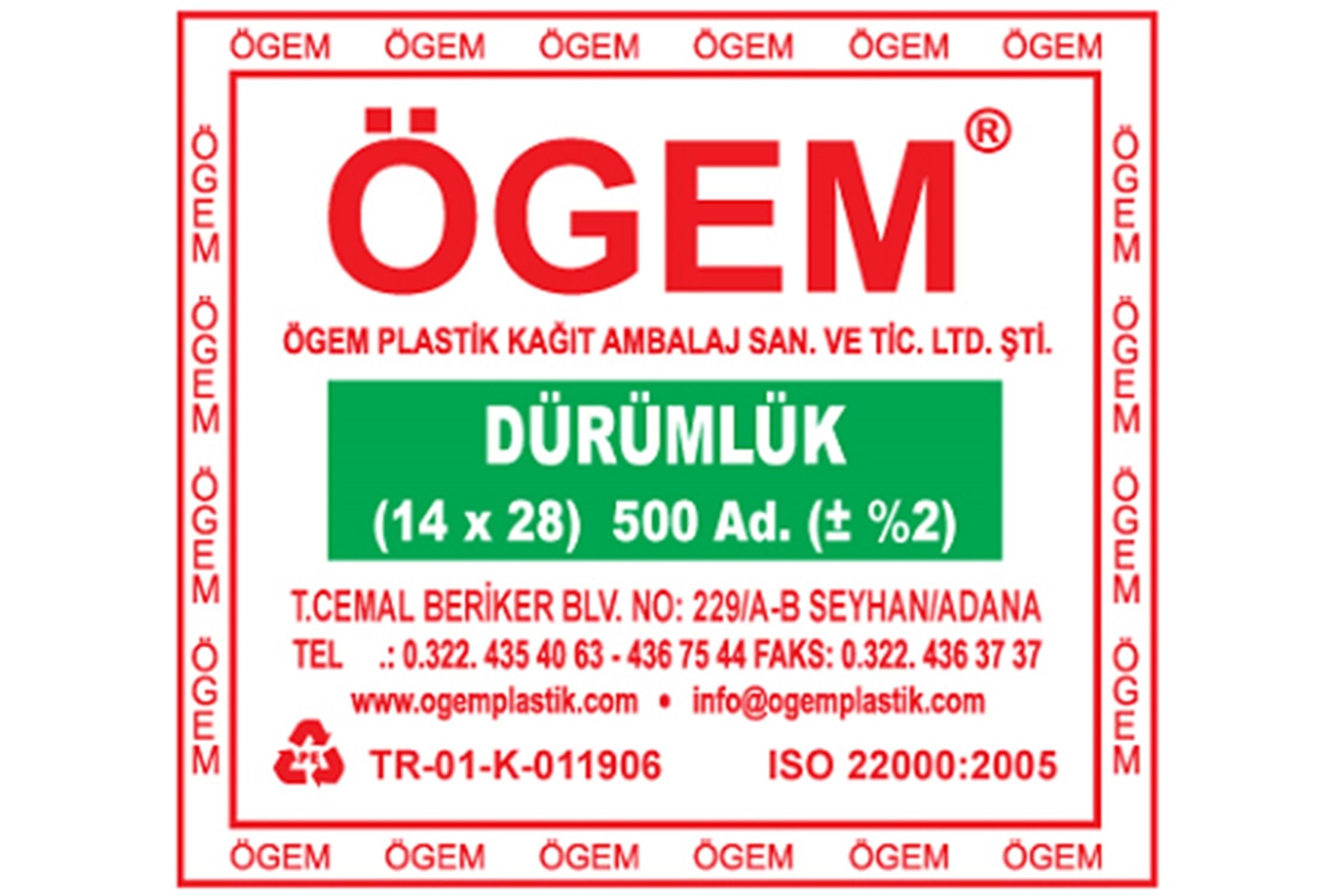 Ögem 14x28 Dürümlük Poşet