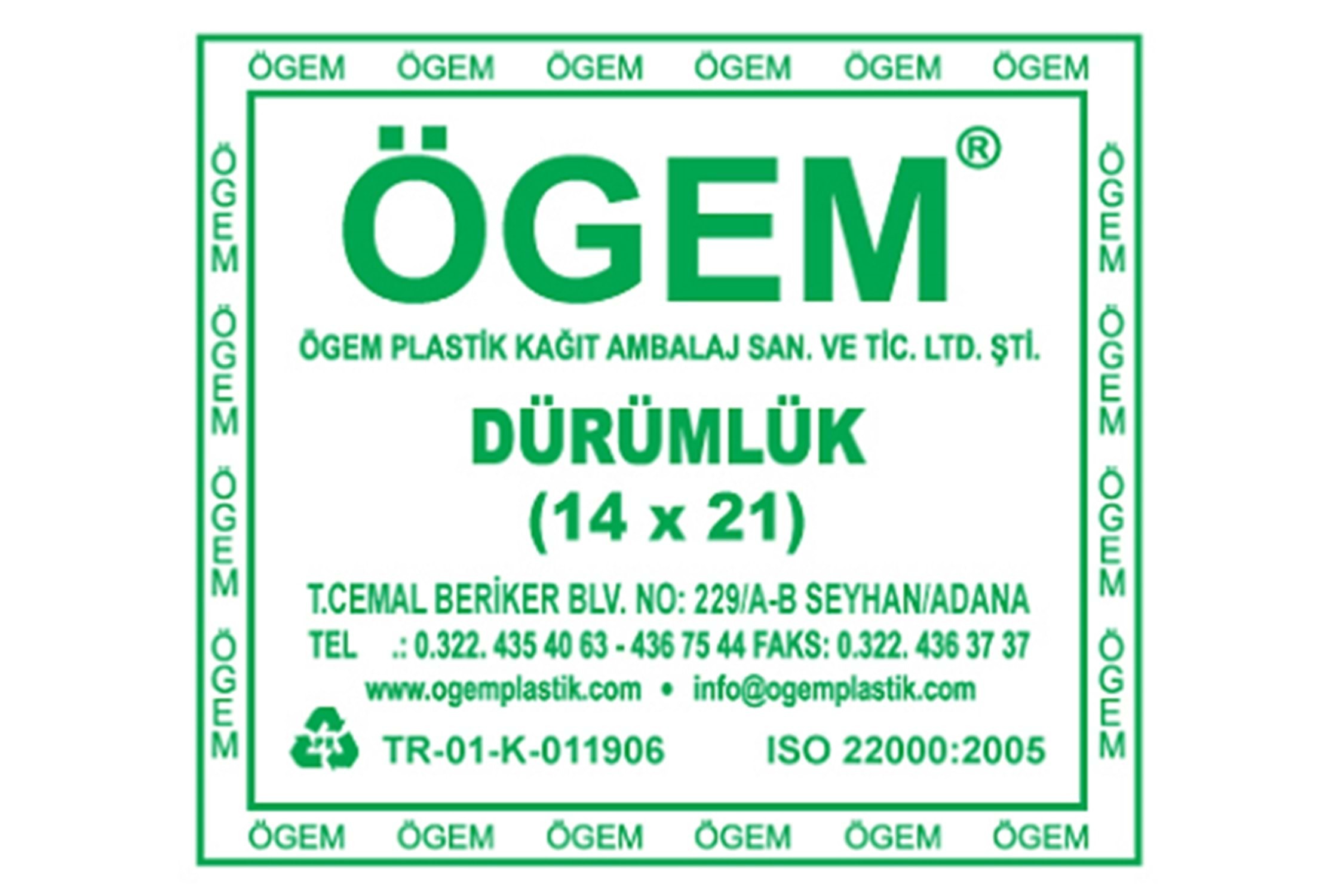 Ögem 14x21 Dürümlük Poşet