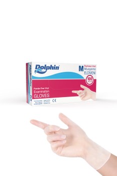 Dolphin Beyaz Vinil Eldiveni Pudrasız 100 Adet