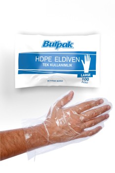 Burpak Şeffaf Eldiven HDPE L 100 Adet