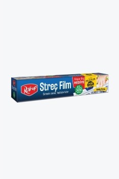 Roll Up Sarı PE Streç Film 45 cm x 300m 8mic (Kayar Bıçak Hediyeli)